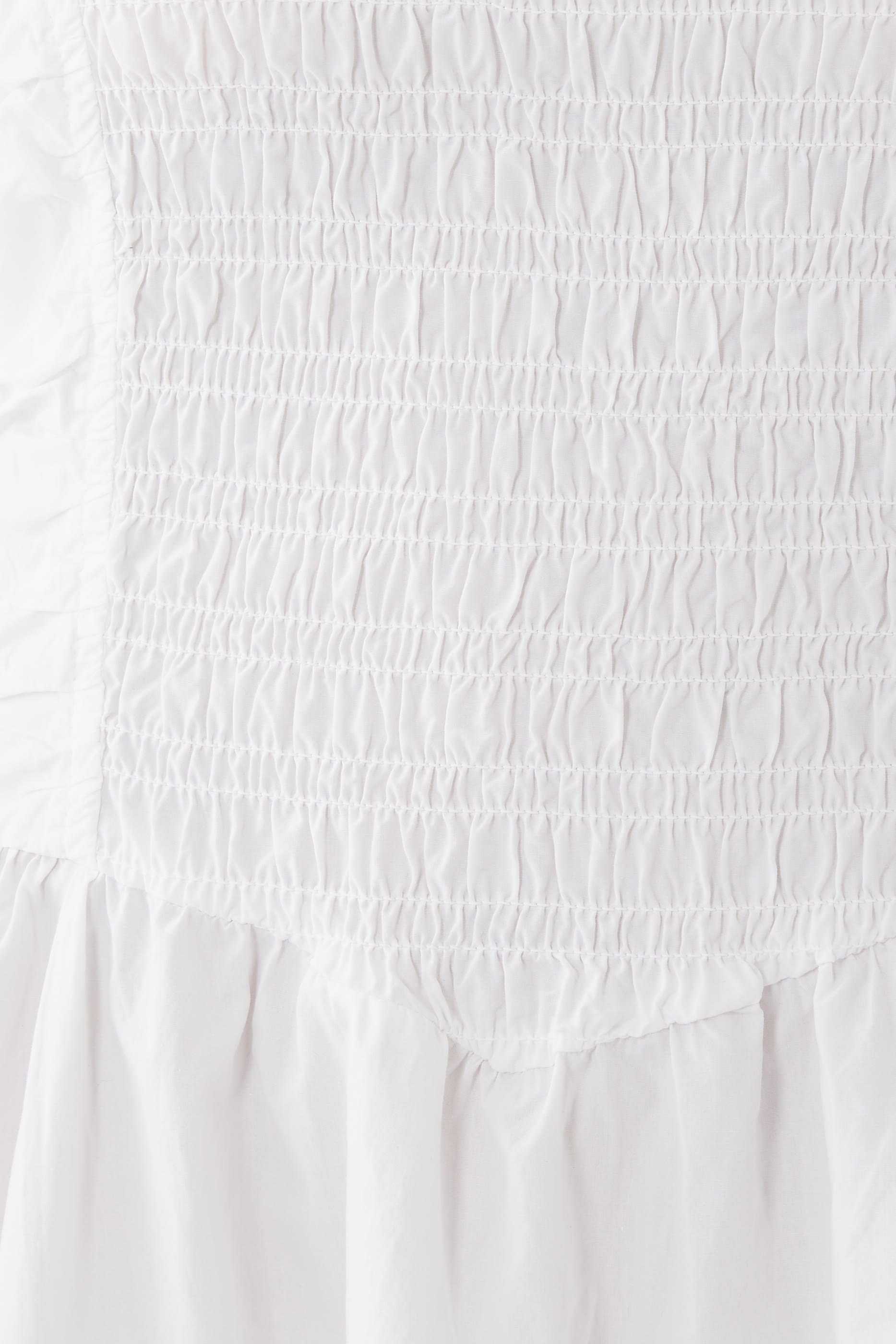 فستان متوسط الطول بكشكش قطن بوبلين