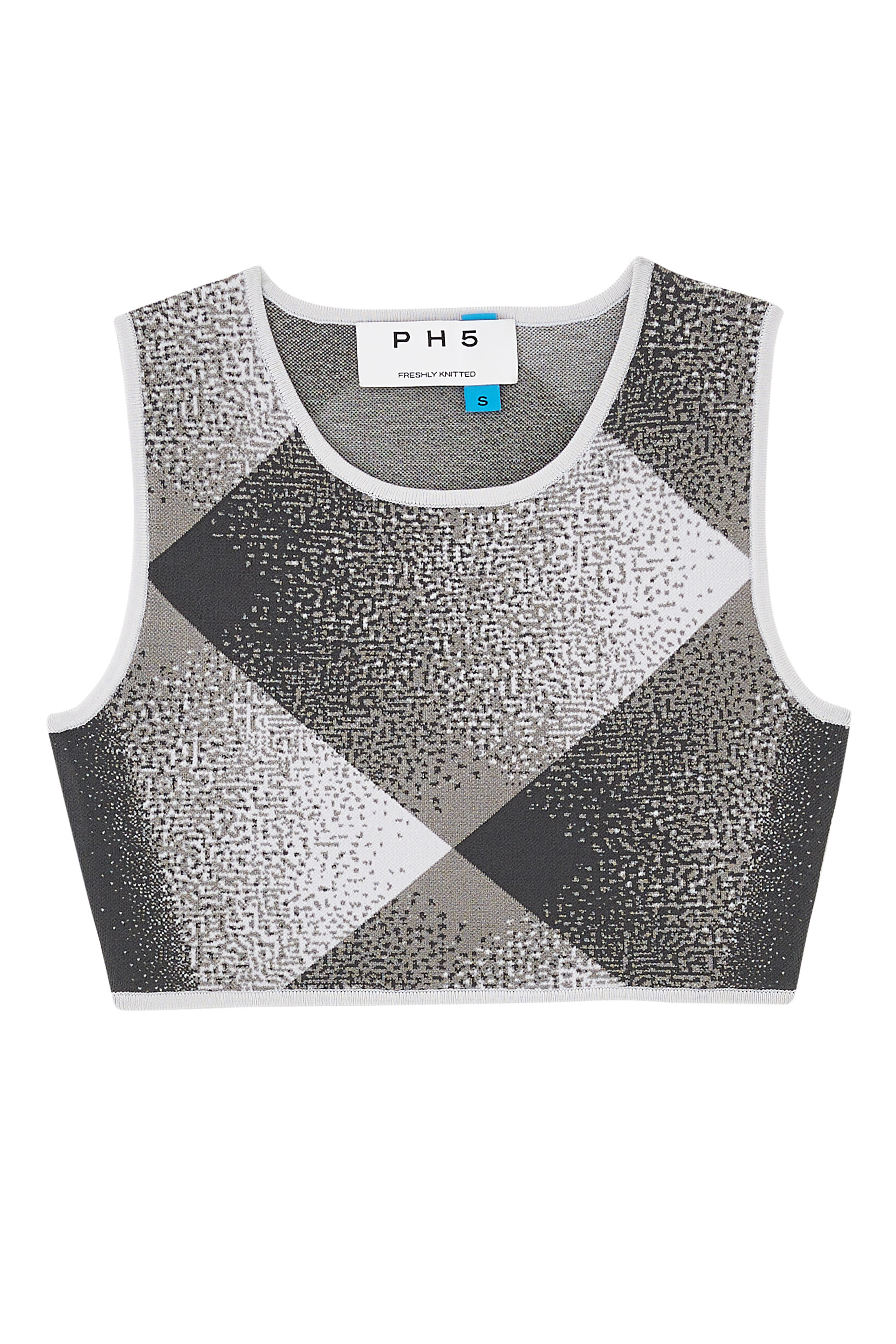 بلوزة جود قصيرة بنقشة مربعات