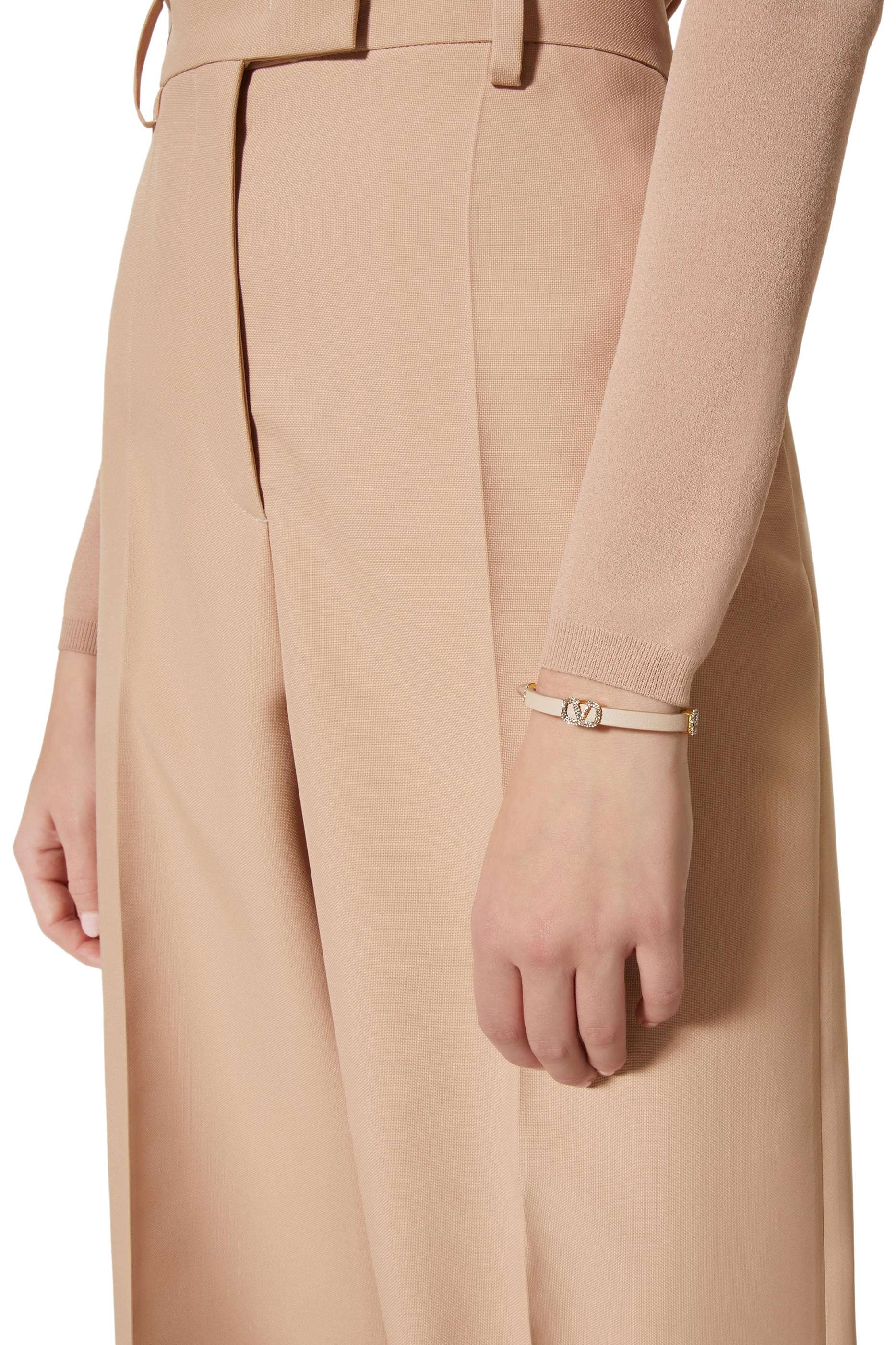  Signature Vlogo Leather Bracelet