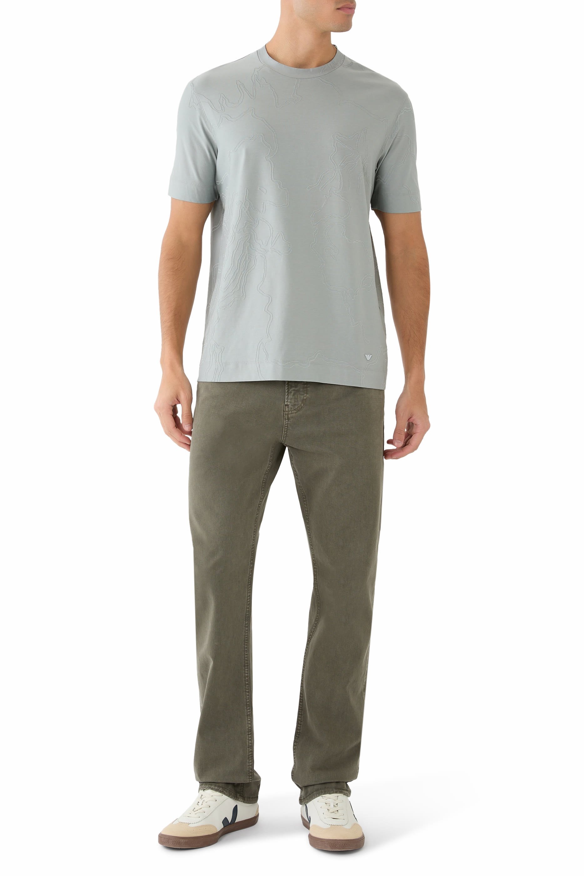 تيشيرت بتفاصيل شبكية حرير جيرسيه