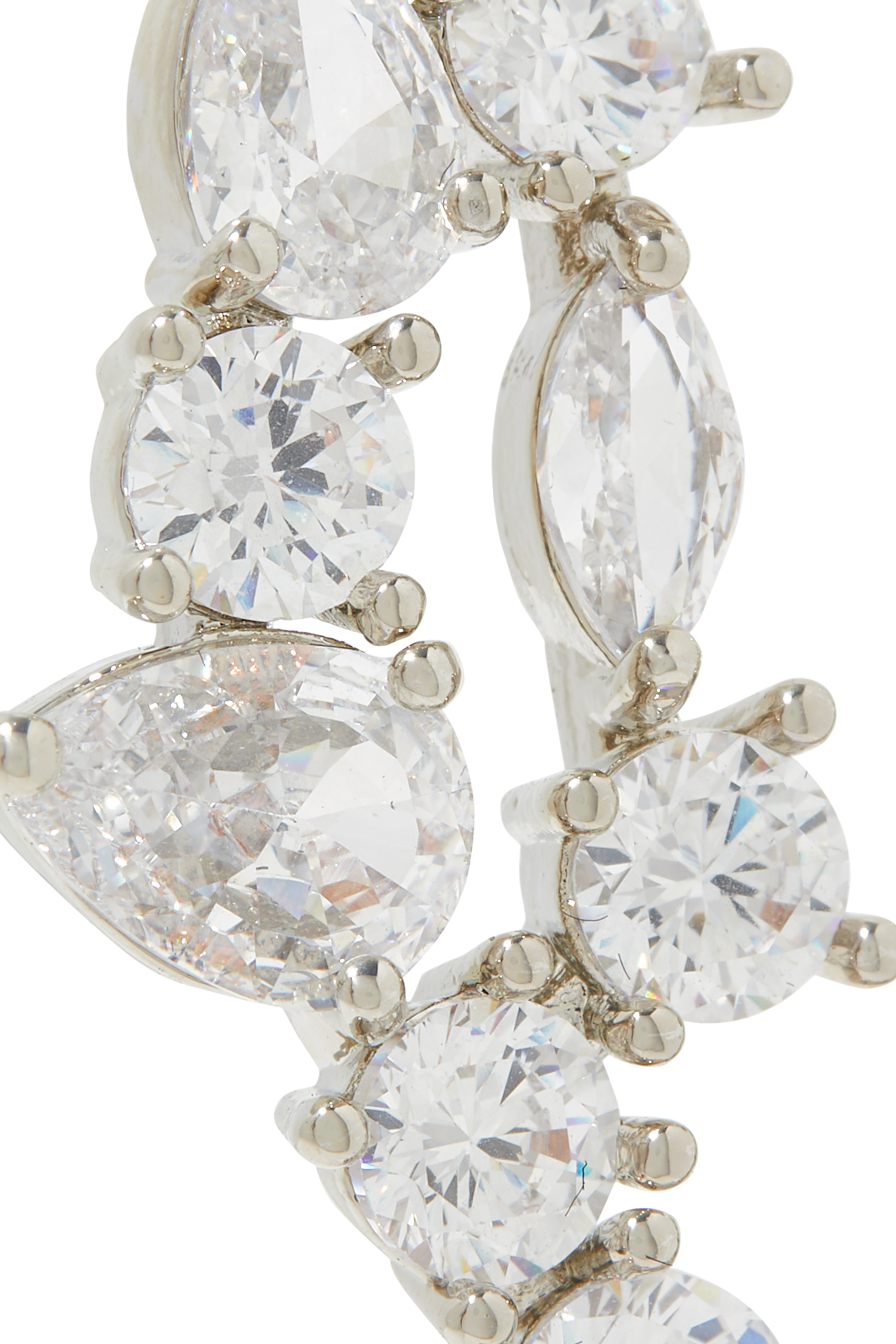 أقراط سكاتر بتصميم مقوس مرصعة بأحجار زركونيا مكعبة بأشكال مختلفة نحاس مطلي بالروديوم