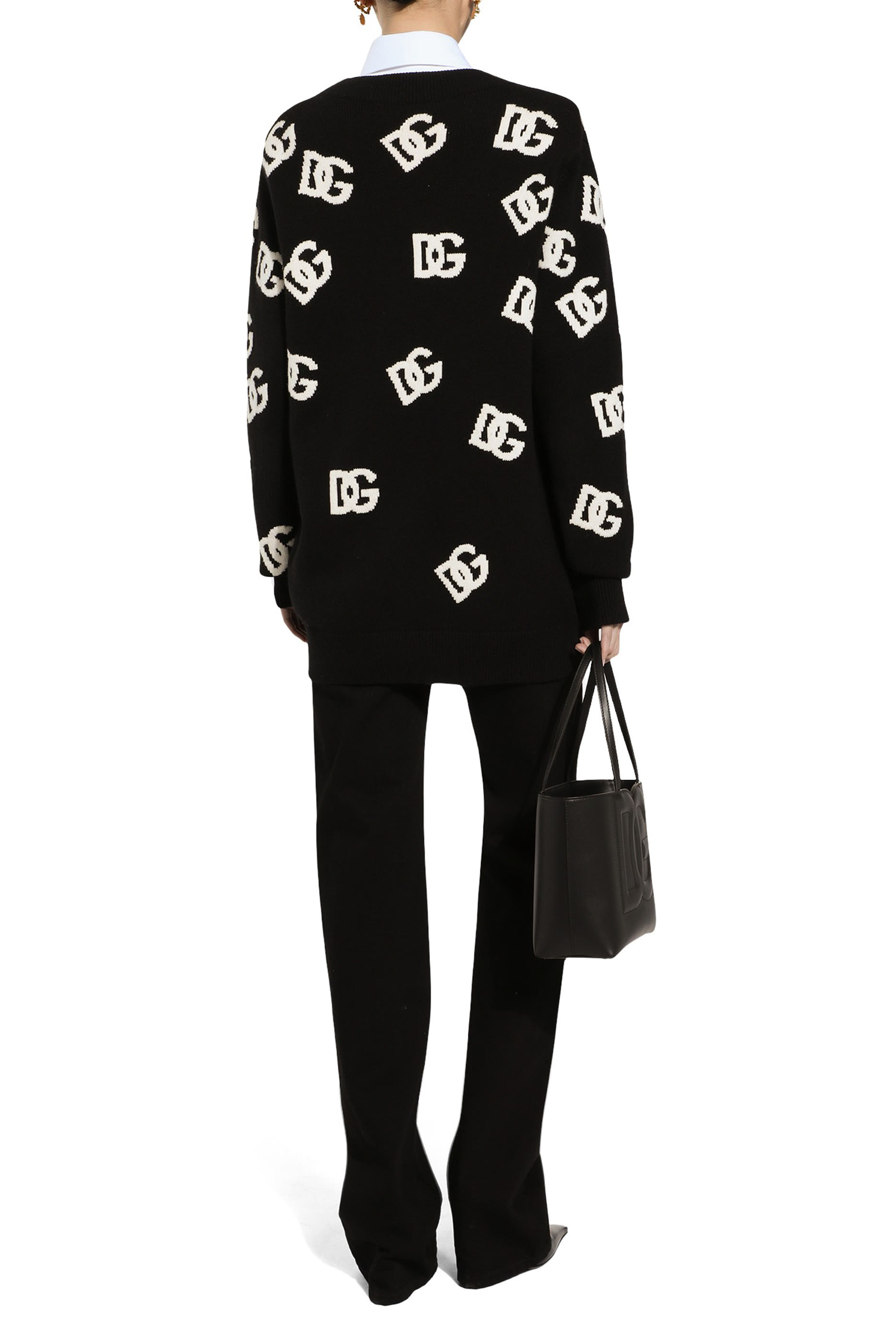 كارديغان صوف بتطريز شعار الماركة