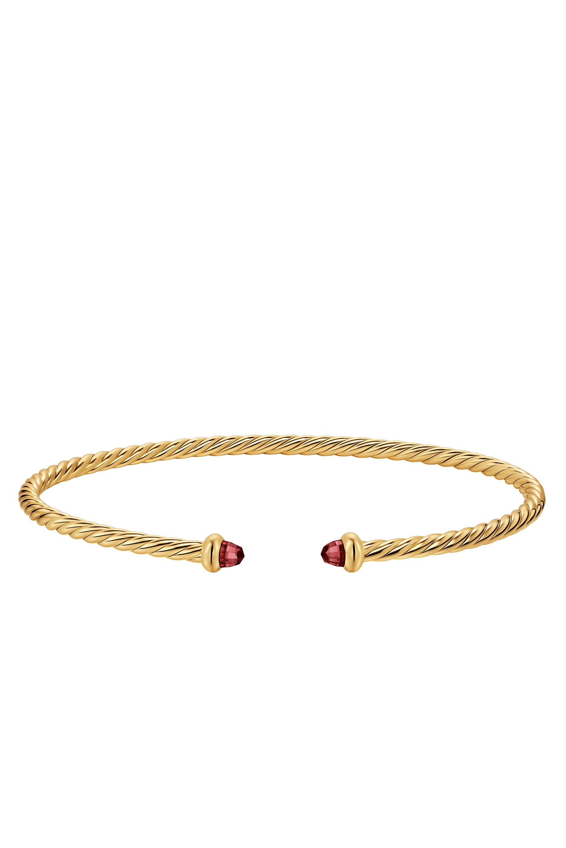 Micro Cablespira&reg; Flex Bracelet, 18k Yellow Gold & Garnet