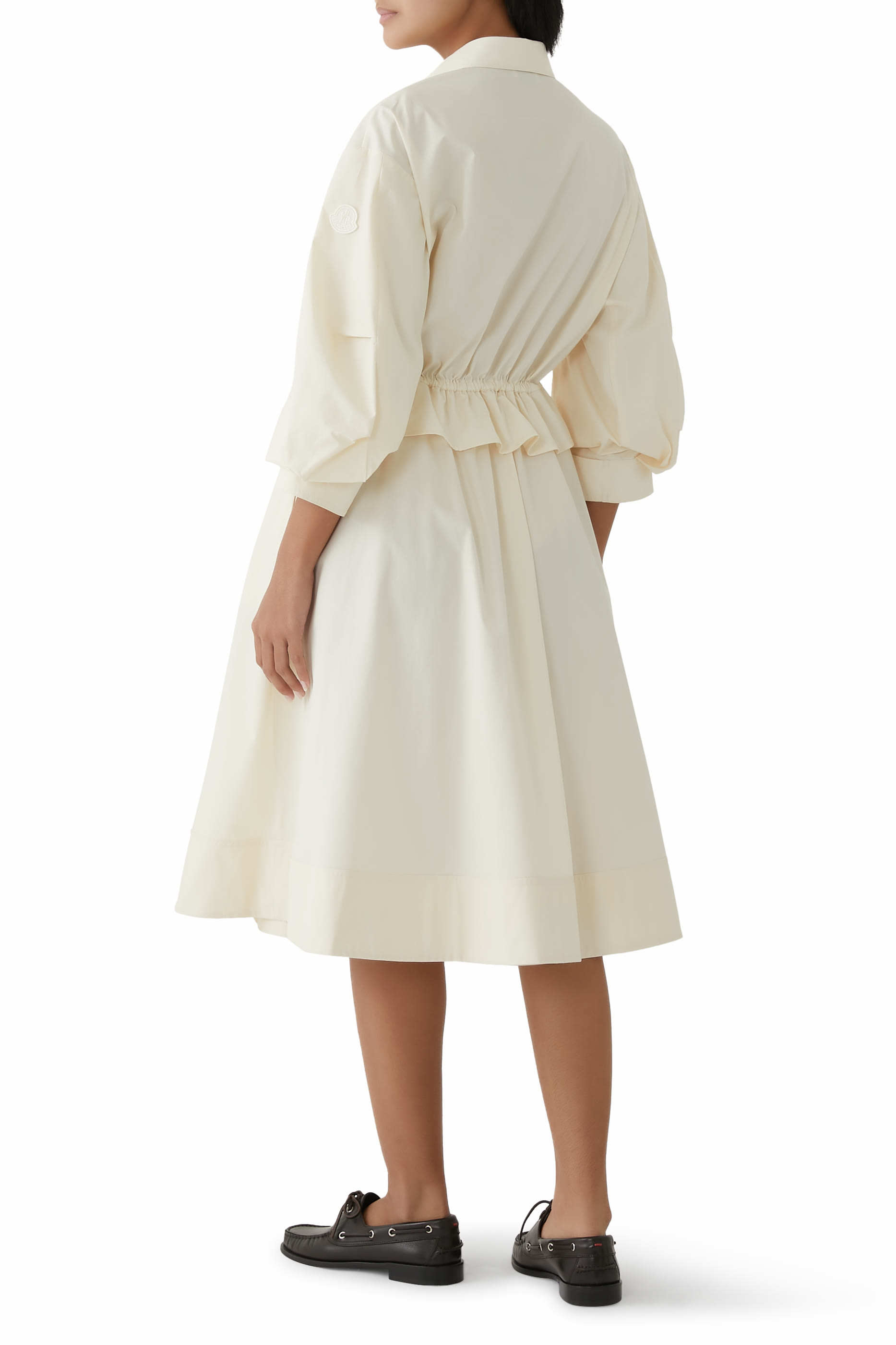 فستان بصف أزرار متوسط الطول