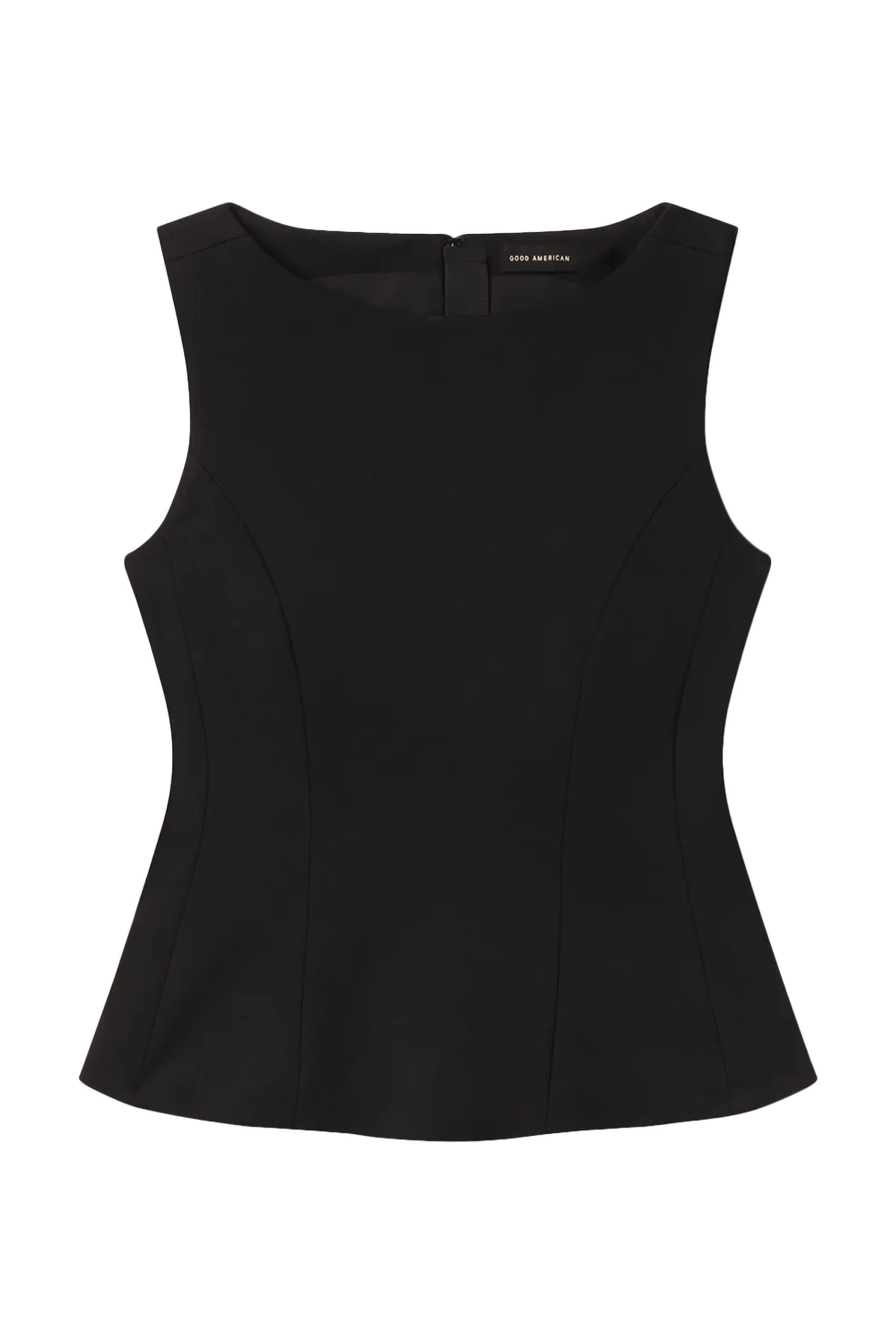 بلوزة بياقة مستقيمة بونتي مطاطي ناعم