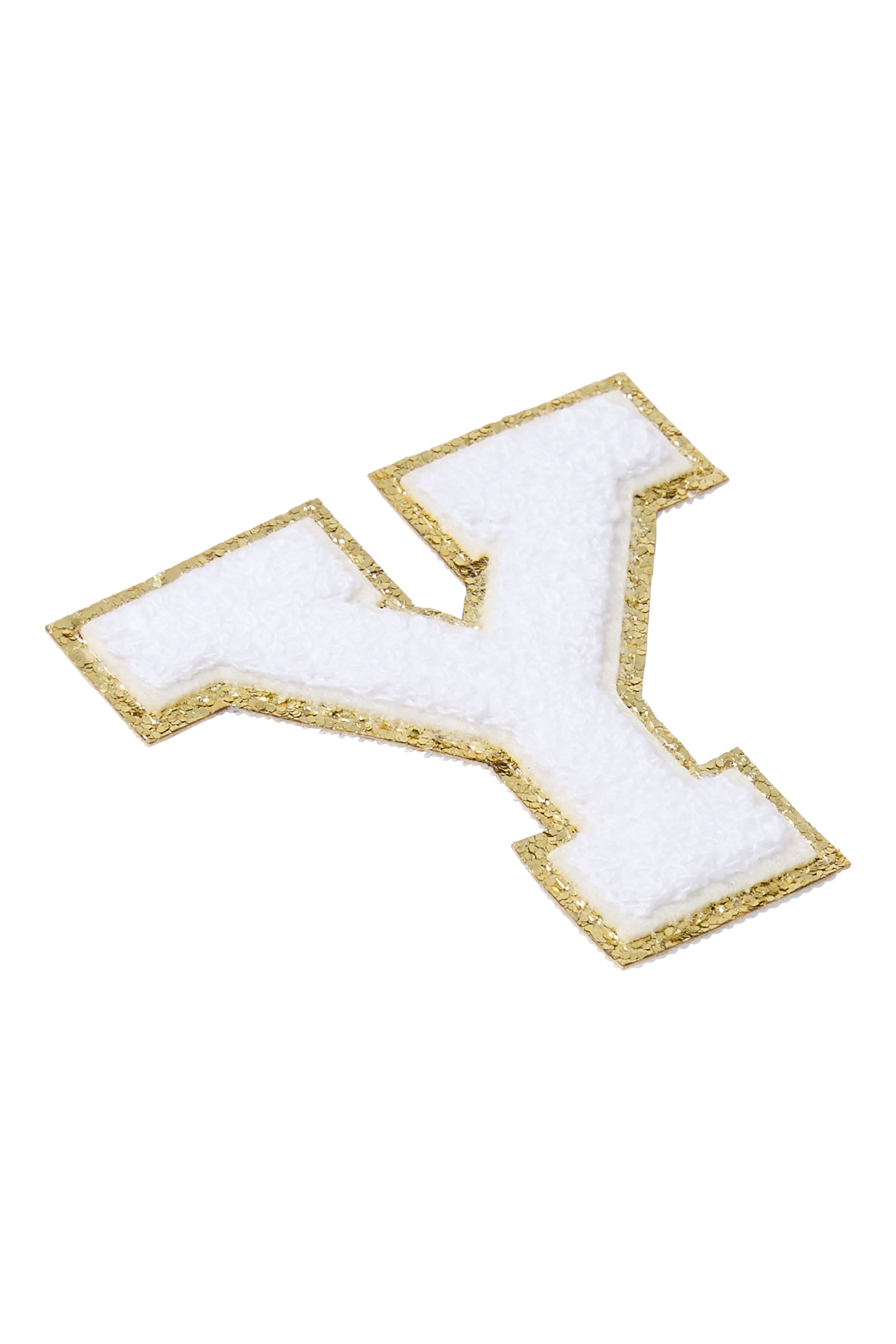 رقعة بتصميم حرف "Y"شنيل لامع للأطفال