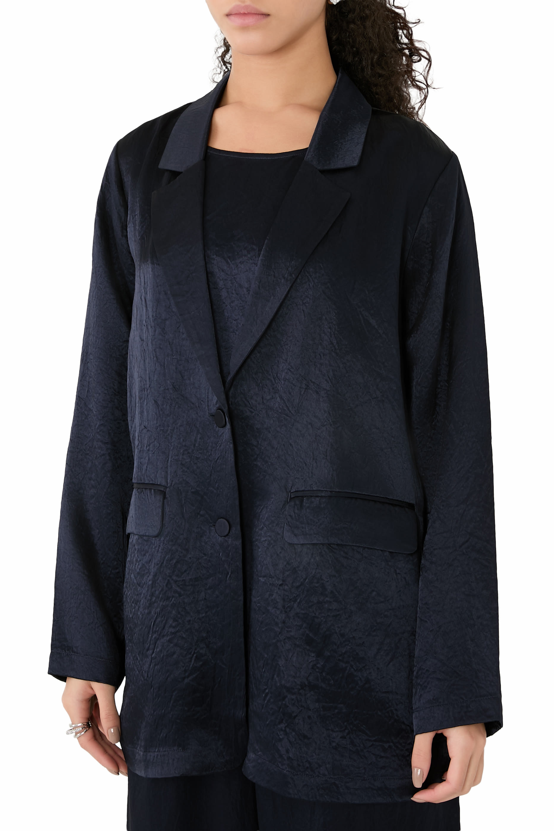 بليزر طويل ستان بارز الملمس