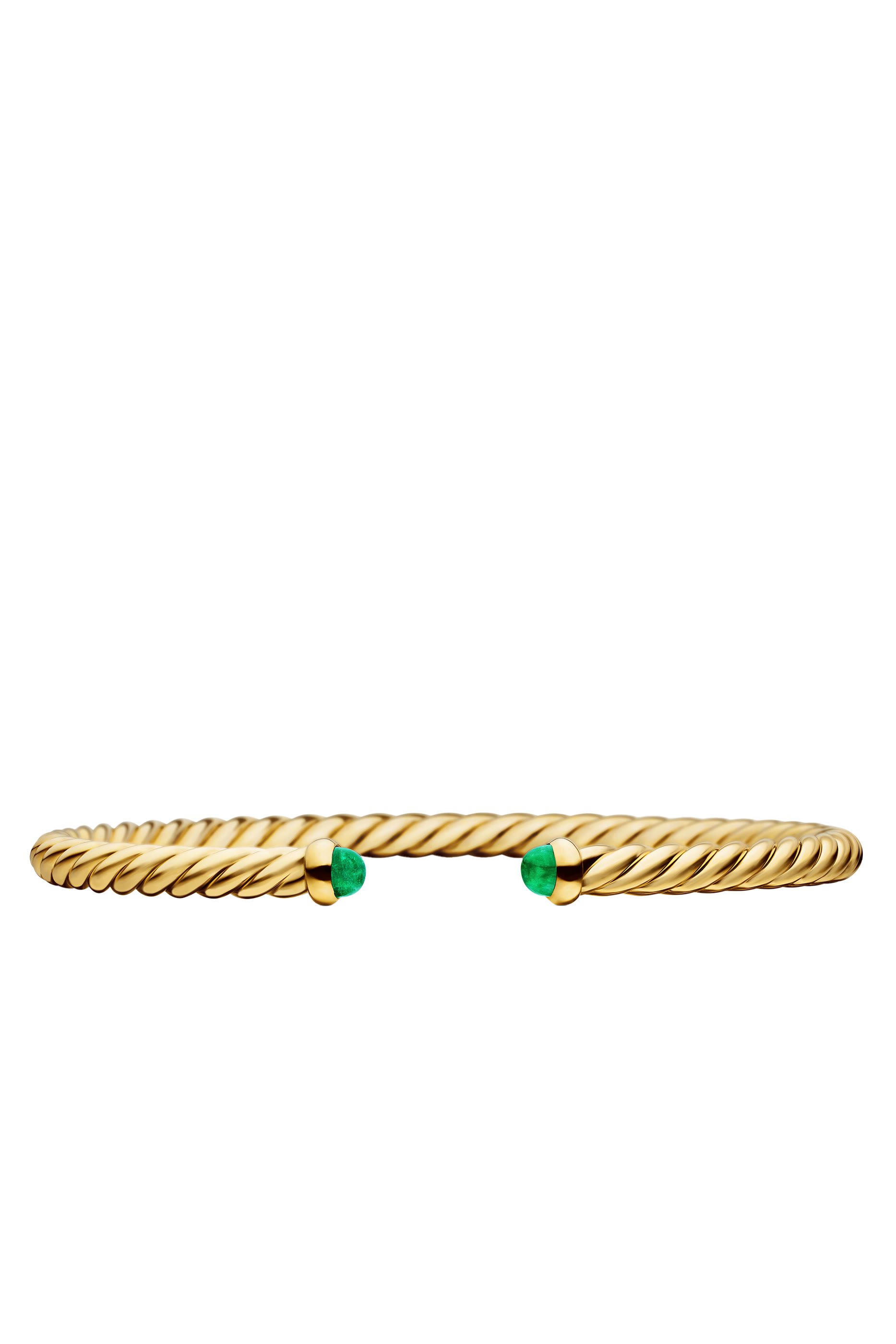 سوار كابل فليكس مرصع بالزمرد ذهب أصفر عيار 18