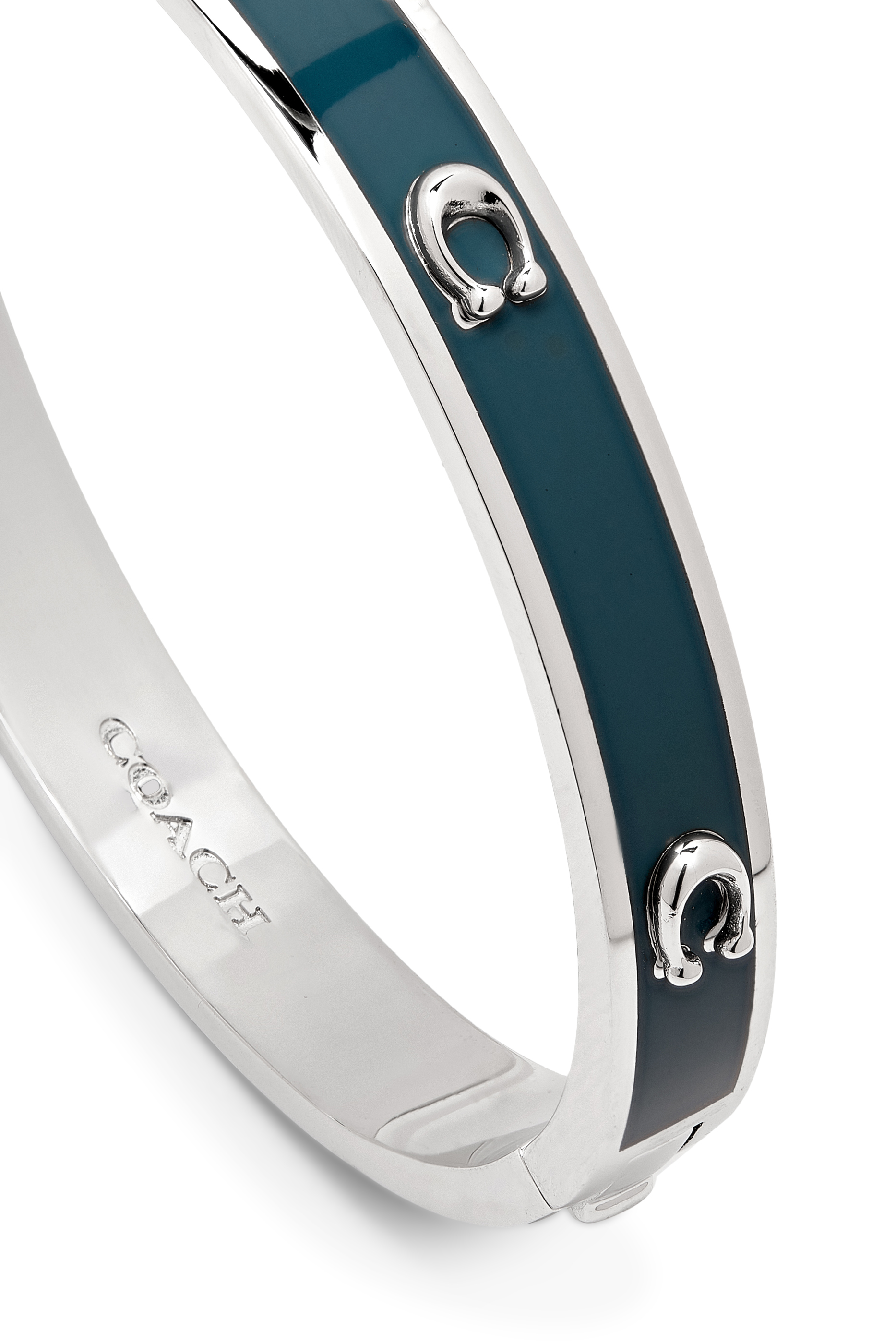 سوار مطلي بالمينا بشعار حرف الماركة بارز ومفصلة