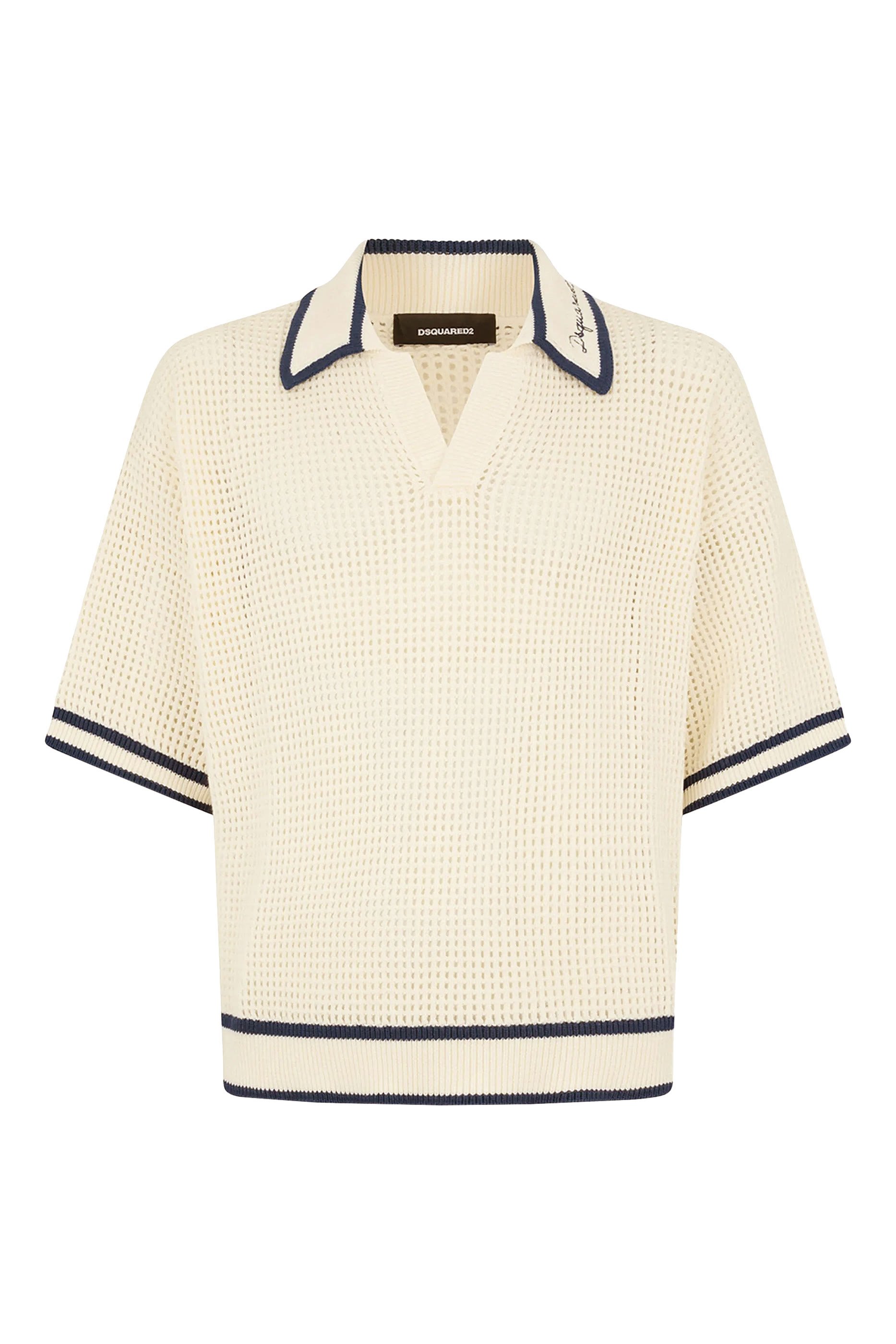 قميص بولو نسيج بفتحات