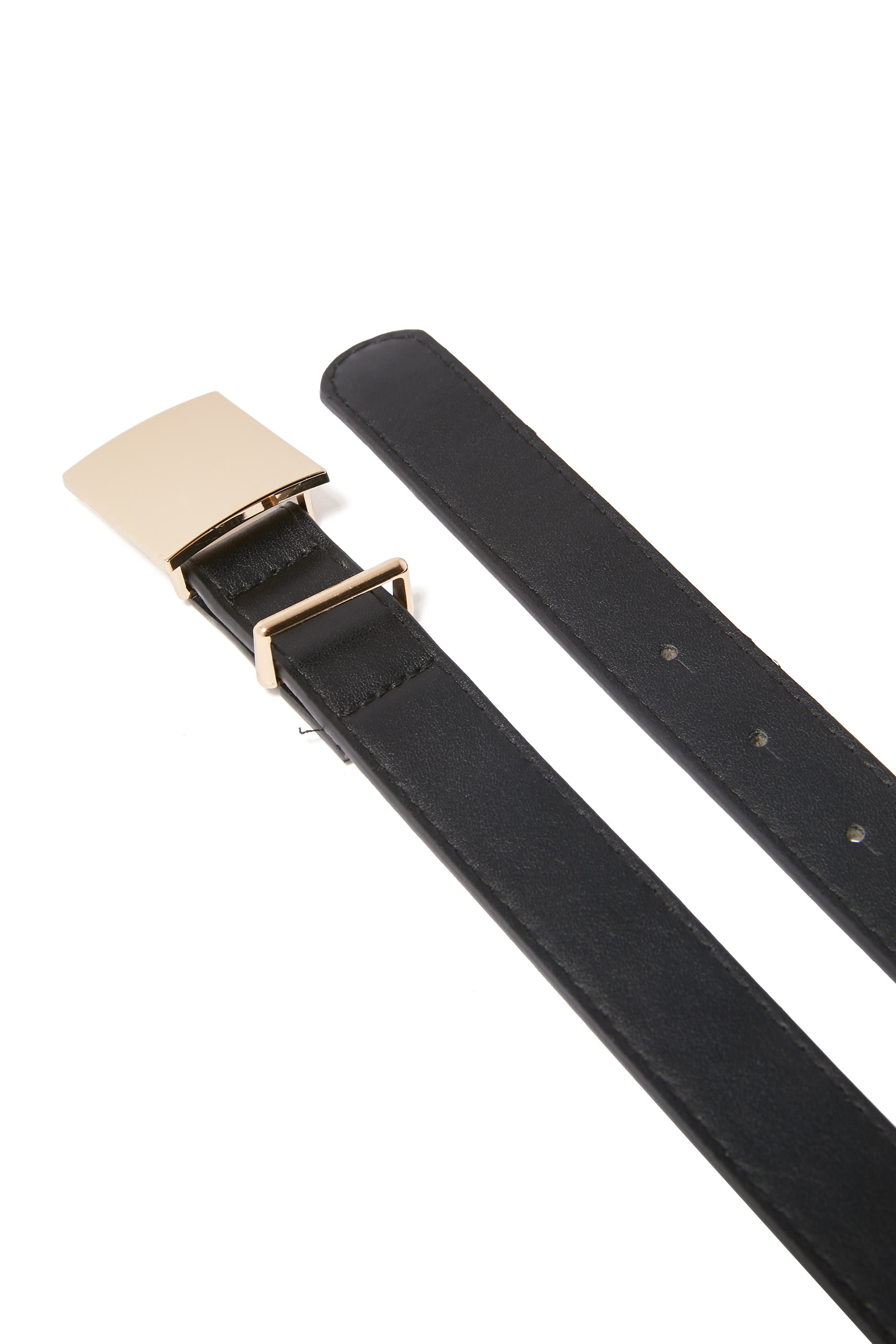 حزام بإبزيم مربع جلد