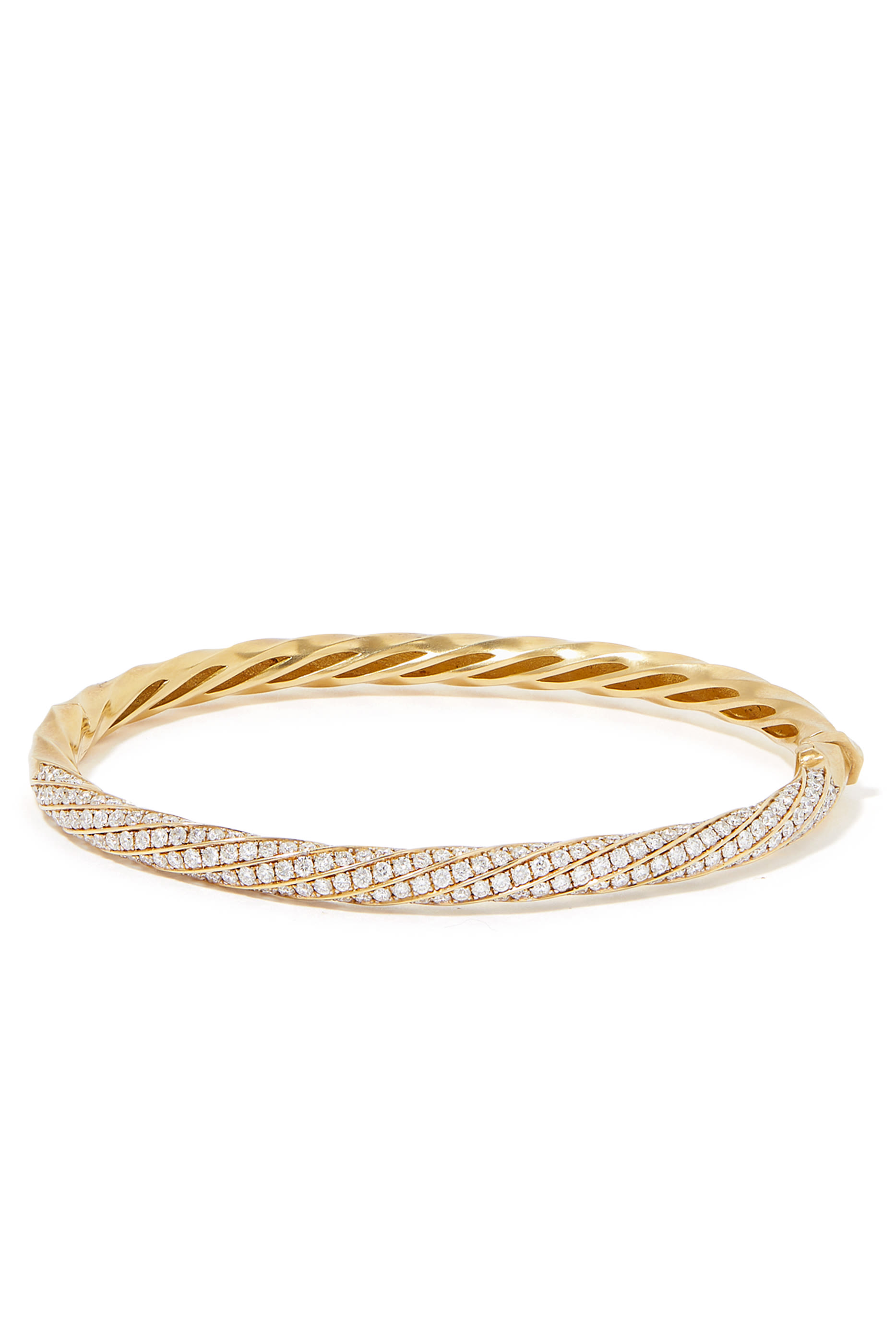 سوار كابل ايدج مرصع بالماس ذهب أصفر عيار 18