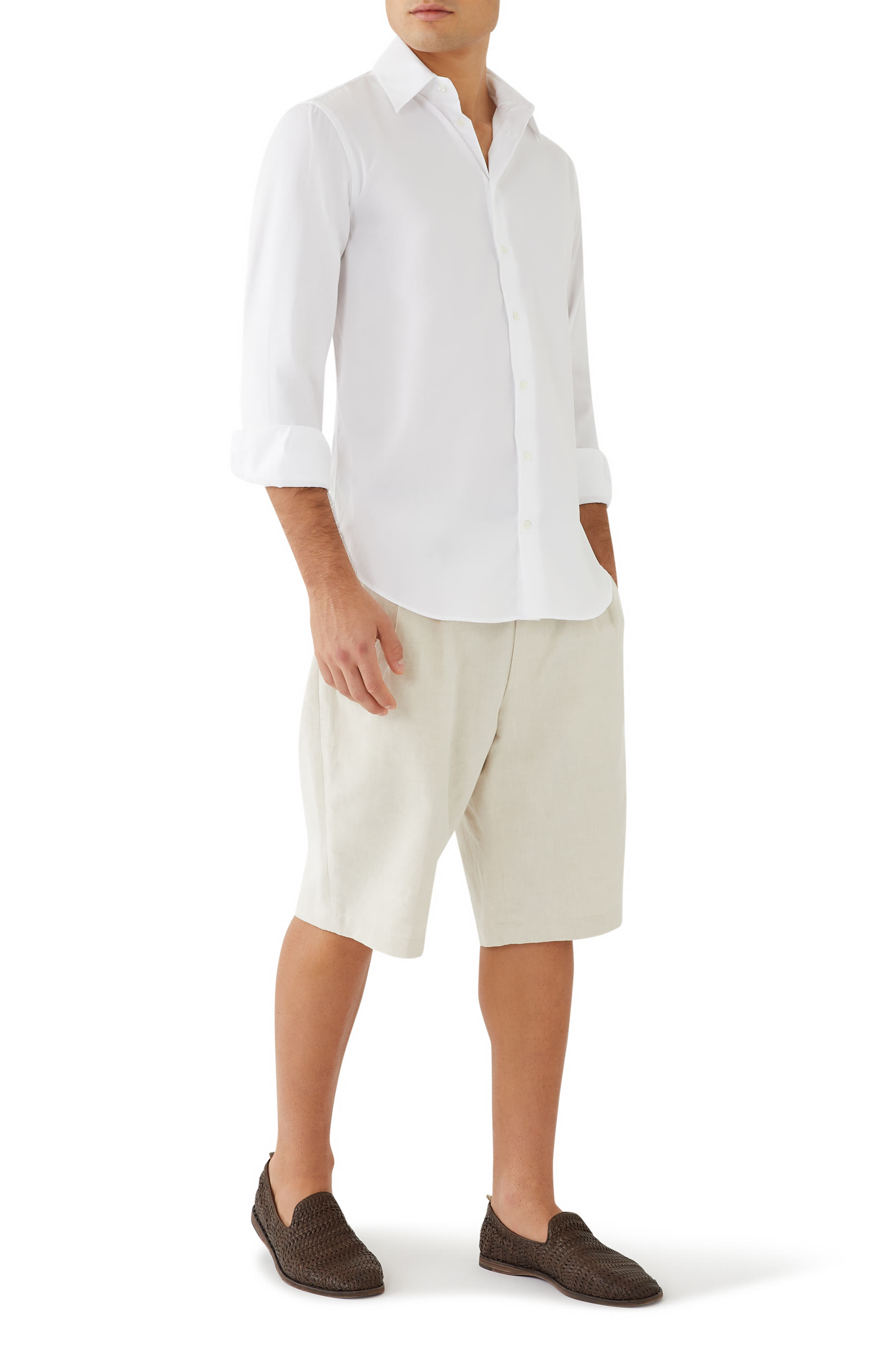 قميص بأكمام طويلة قطن