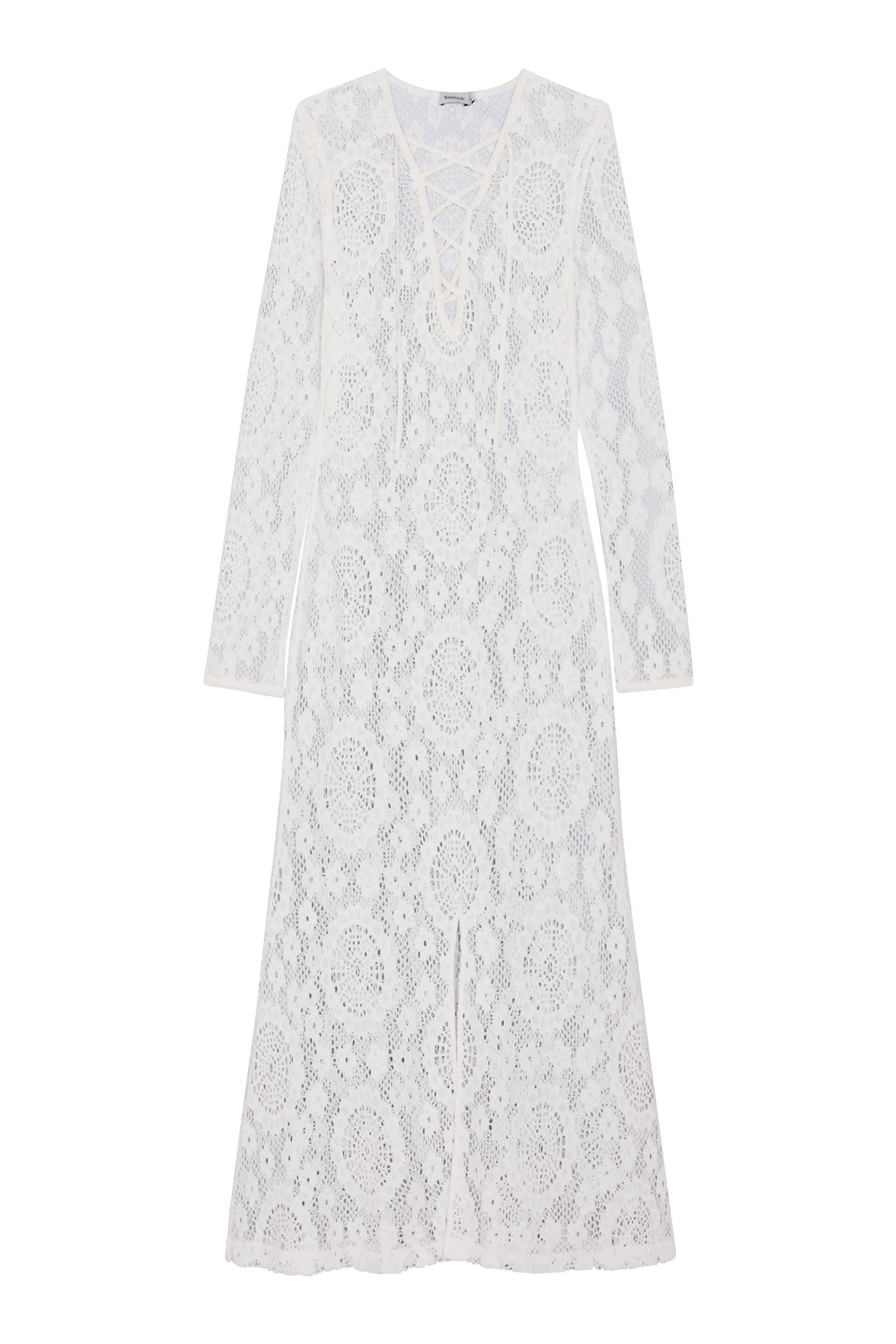 فستان هاوثورن بأربطة متوسط الطول