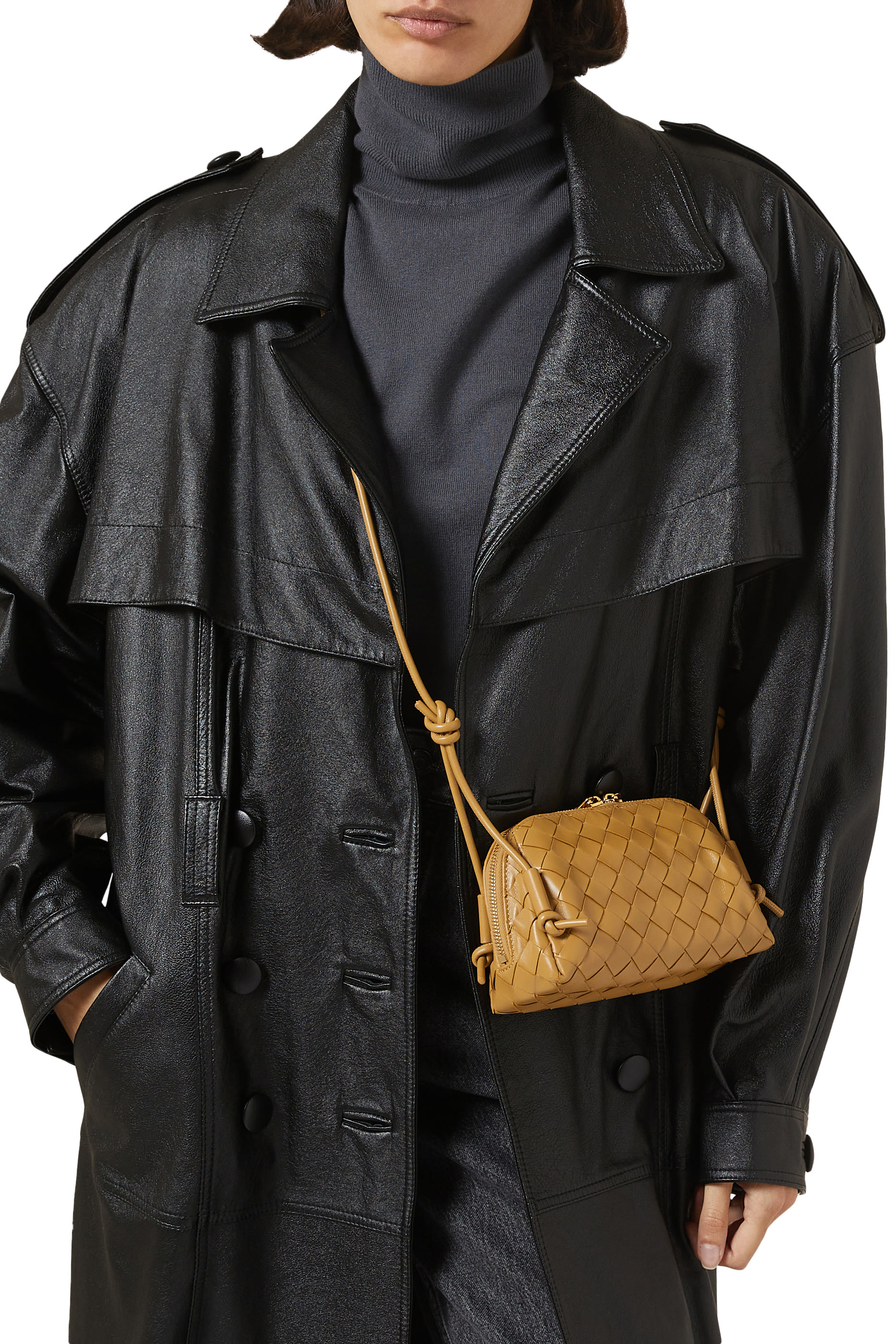 حقيبة كونسرت جلد مجدول