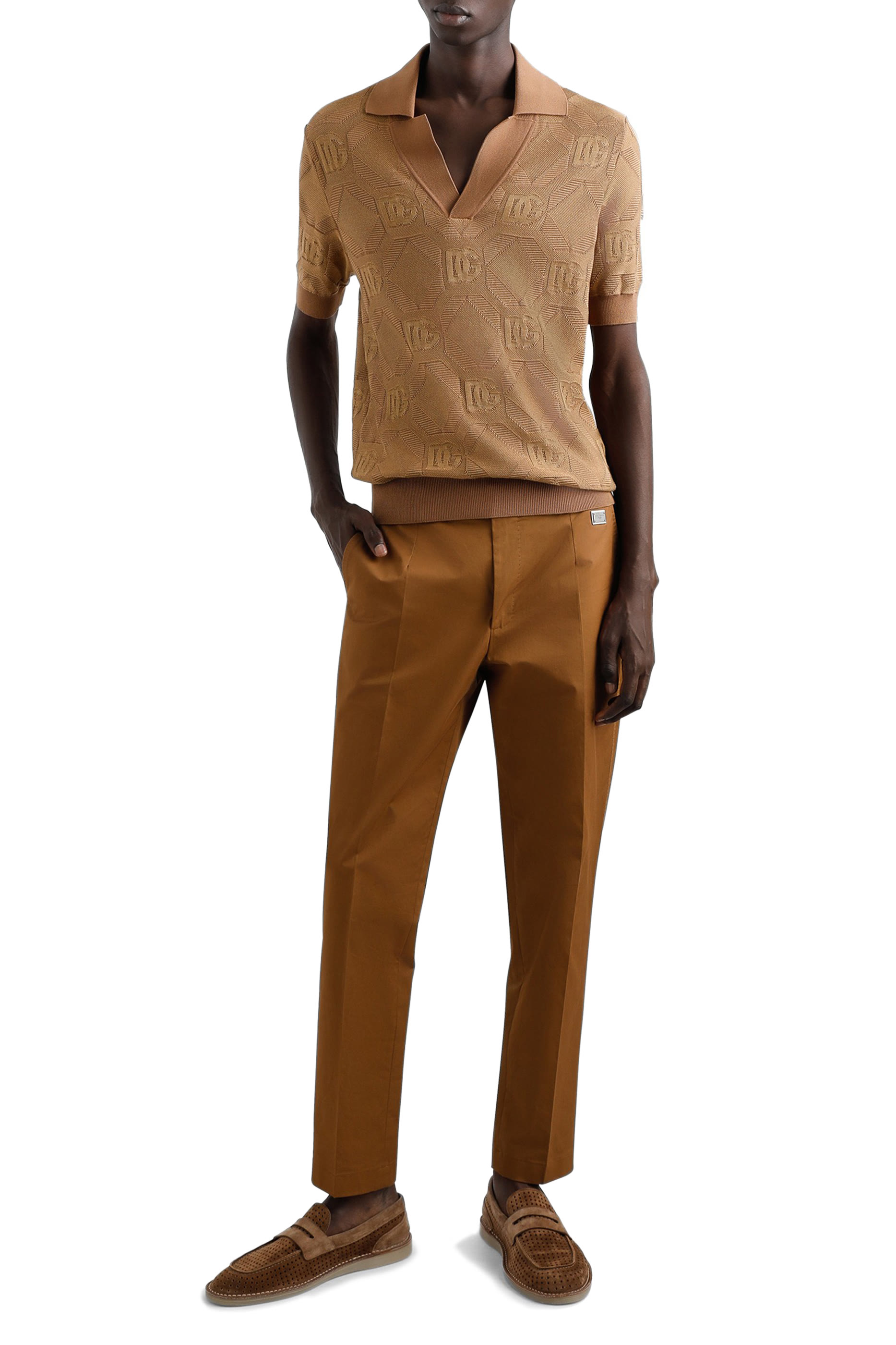 قميص بولو حرير بشعار الماركة جاكار