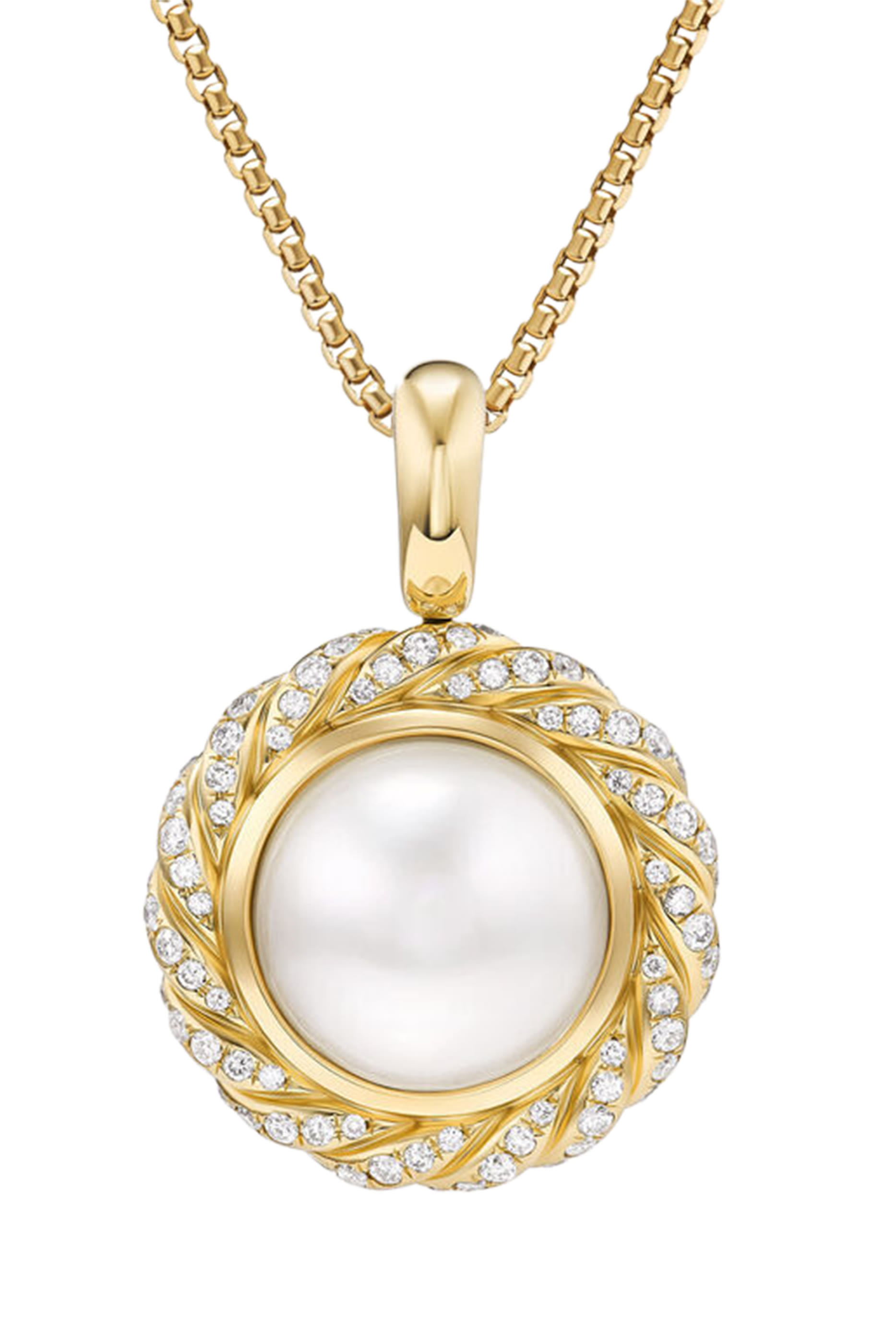 دلاية كلاسيكس هالو مرصعة باللؤلؤ والماس ذهب أصفر عيار 18