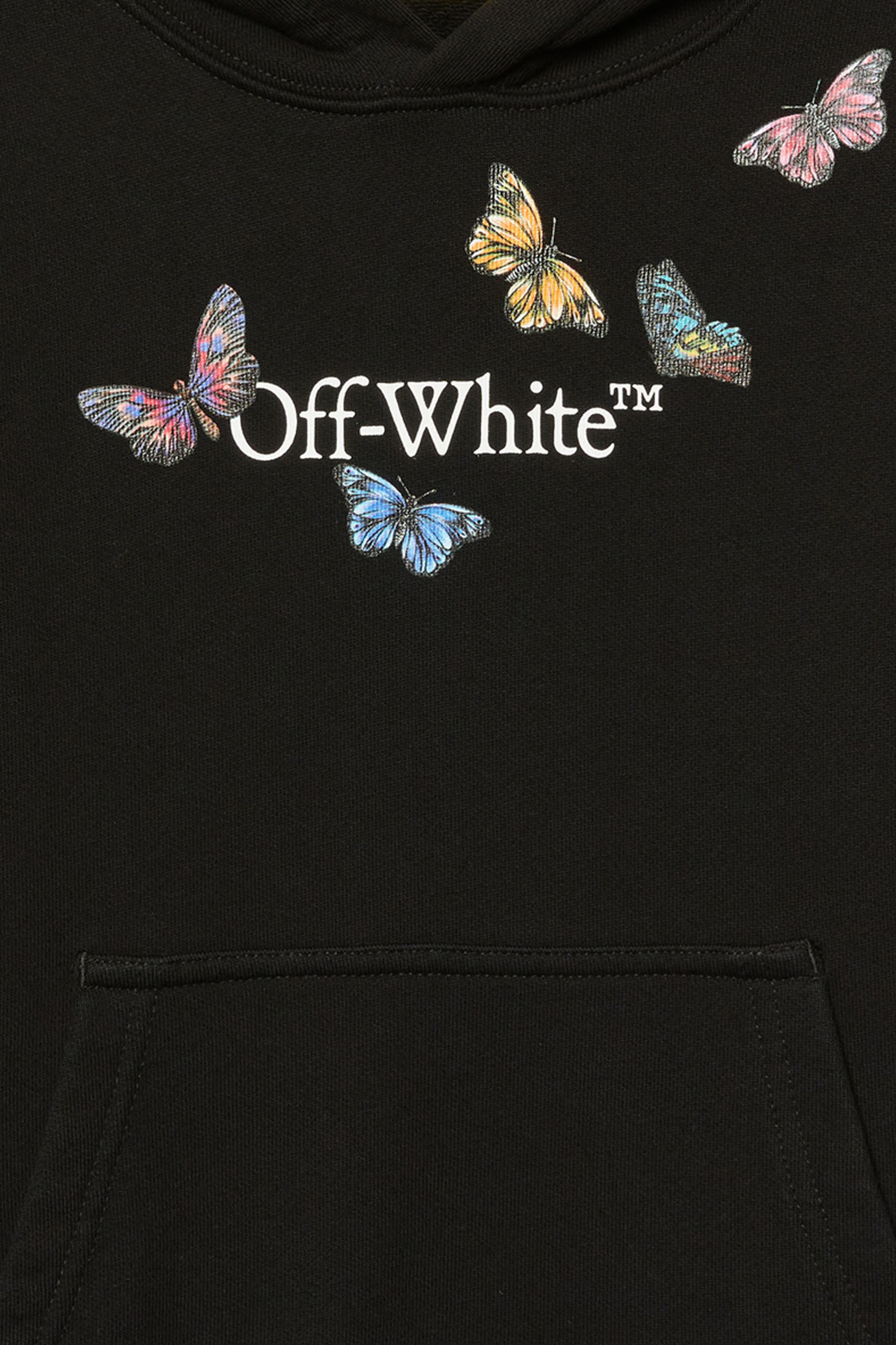 هودي بنقشة شعار الماركة وفراشات للأطفال