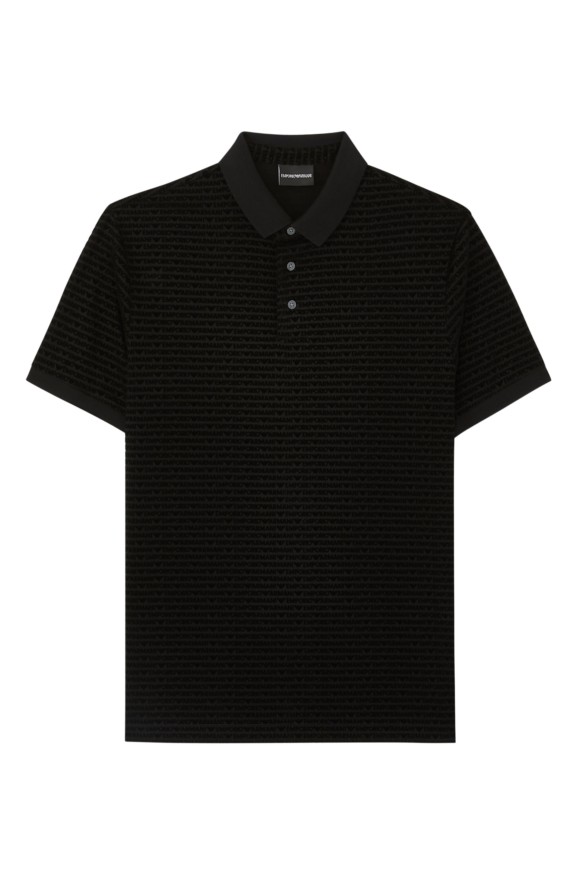 قميص بشعار الماركة بارز الملمس بالكامل