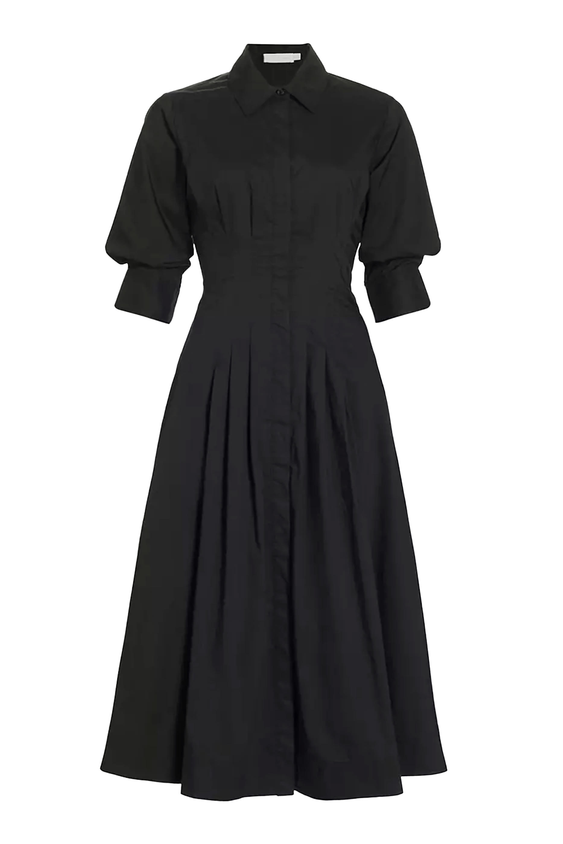 فستان جاز متوسط الطول بطيات