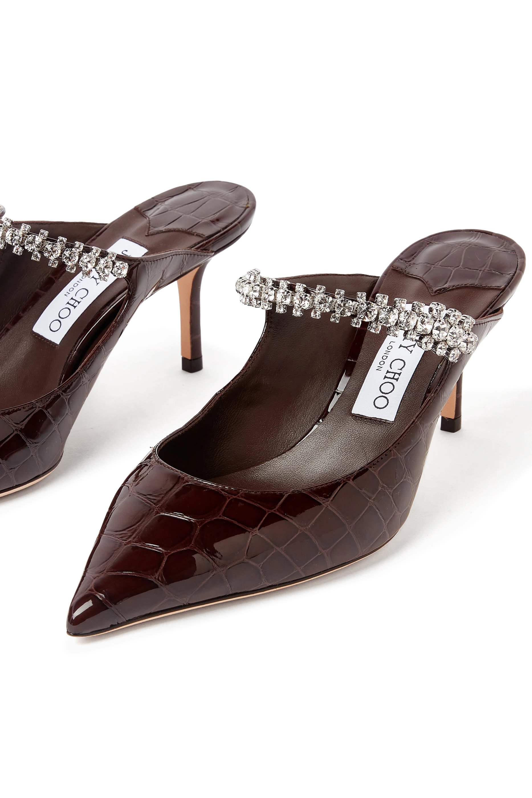 حذاء بينغ 65 مفتوح من الخلف جلد بنقشة جلد التمساح