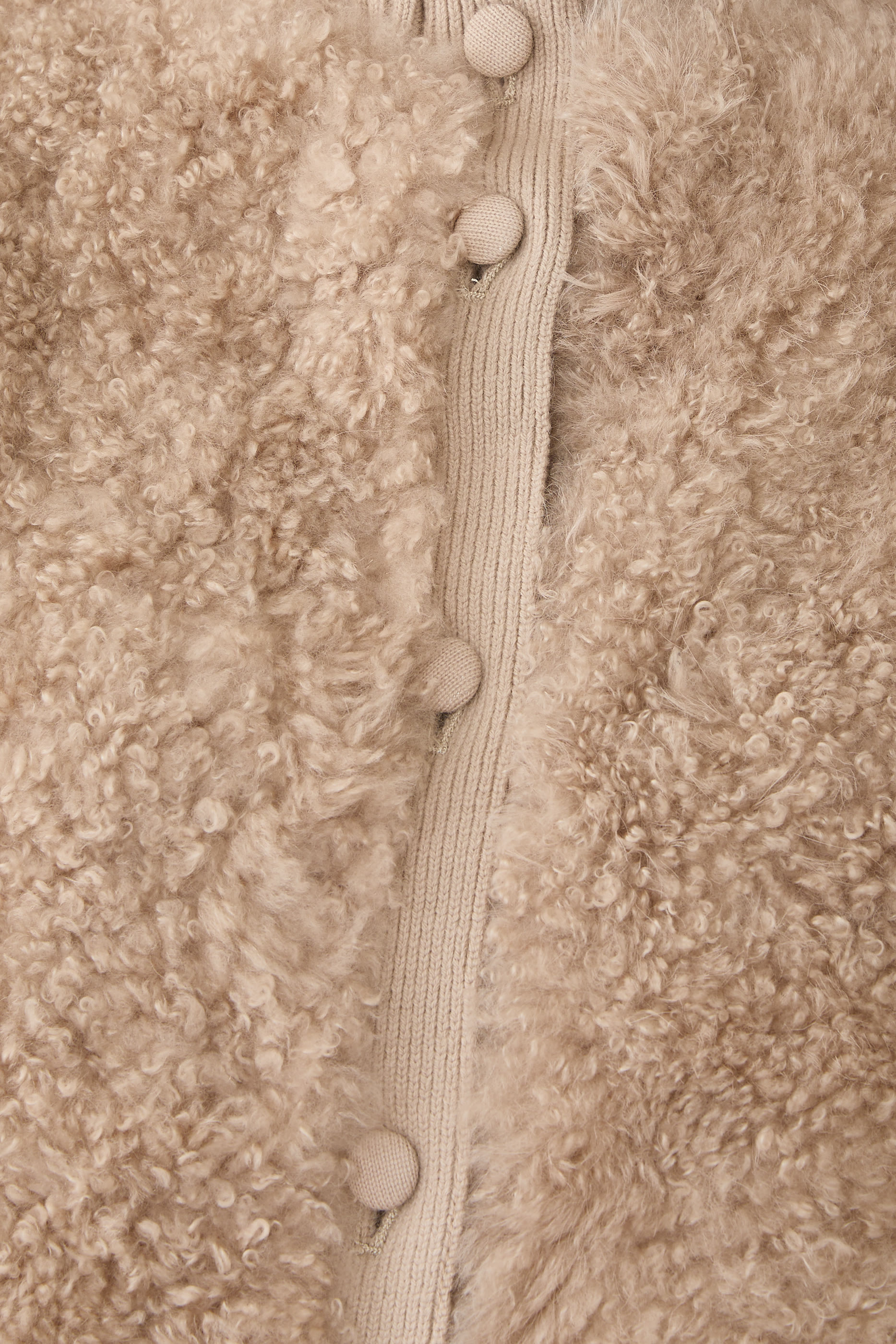 جيليه ميرينو قصير منسوج جلد حمل