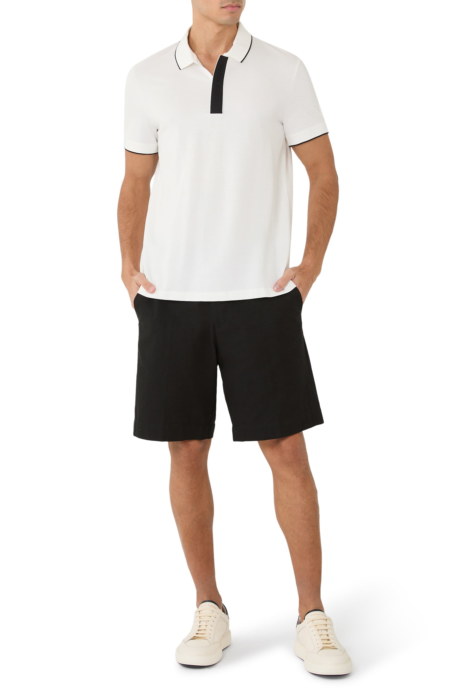  Slim Fit Polo with Button Insert