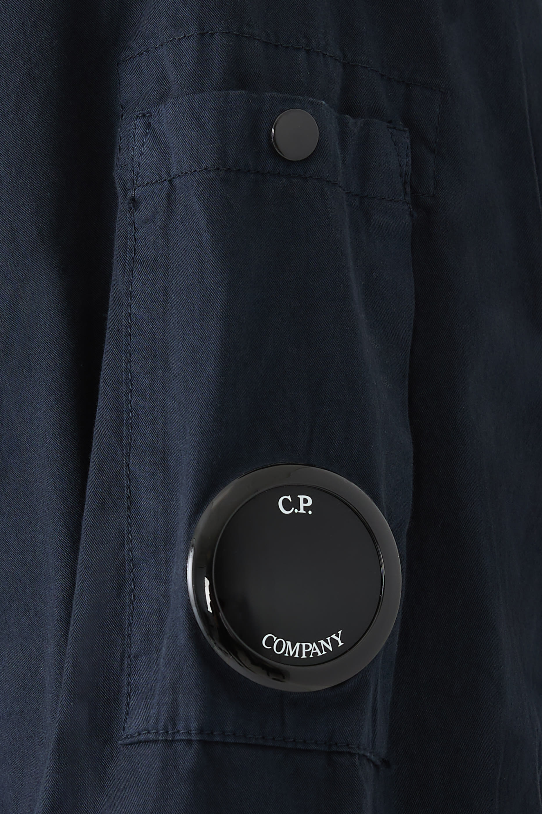 قميص بتصميم جاكيت وسحاب كامل غبردين عضوي