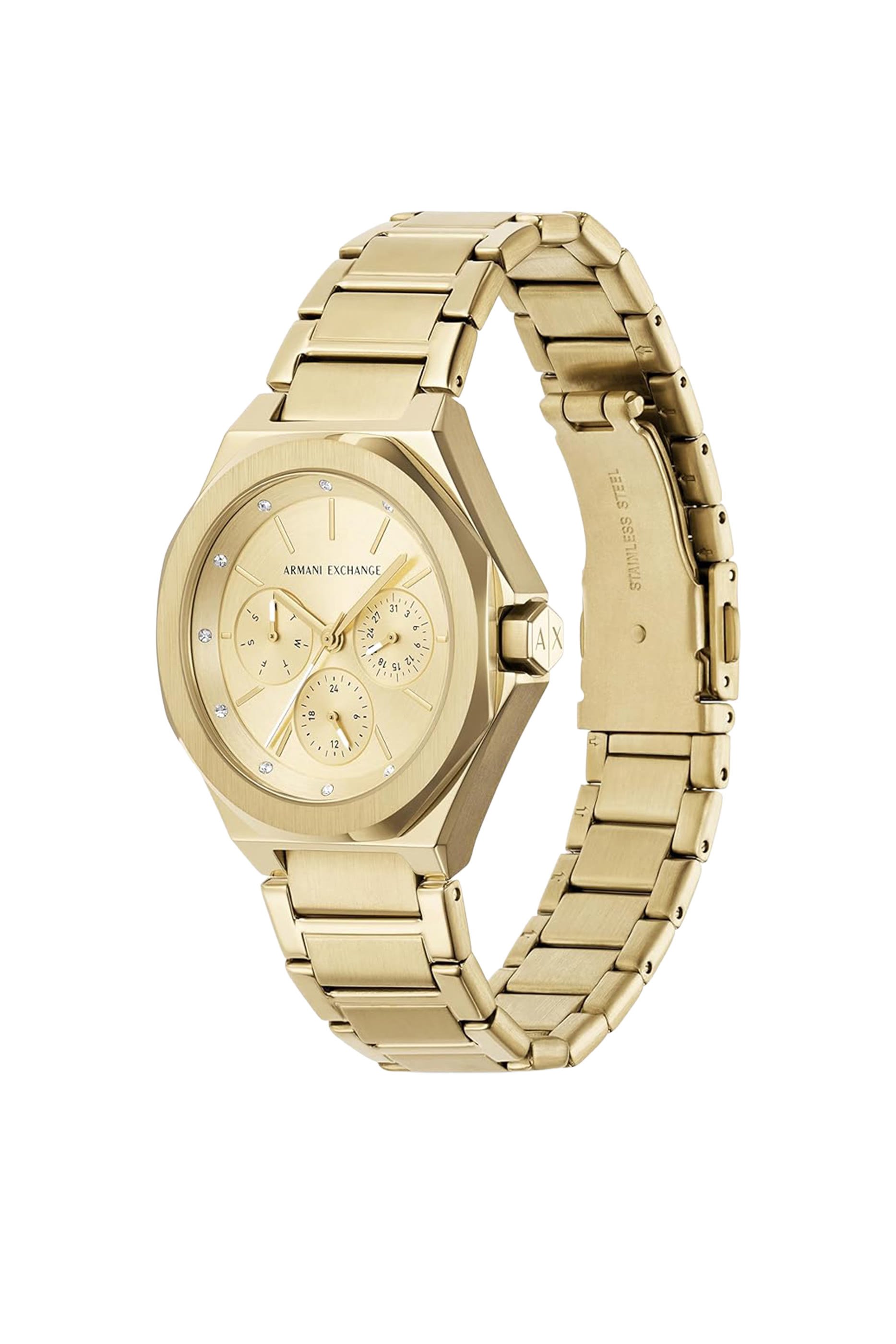 ساعة متعددة الوظائف ثنائية اللون ستانليس ستيل