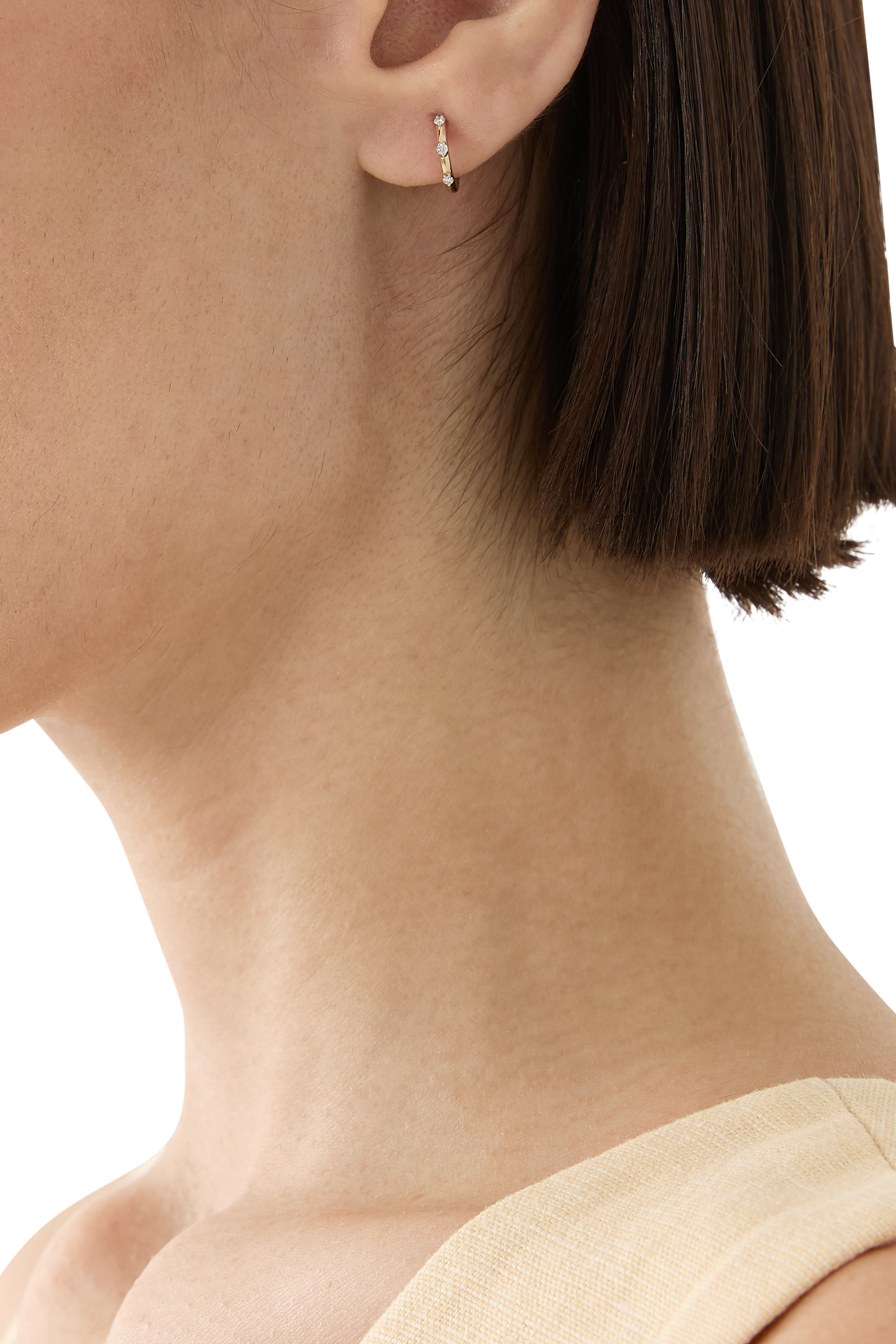 أقراط هاجي مرصعة بماس فاخر، ذهب عيار 14 قيراط