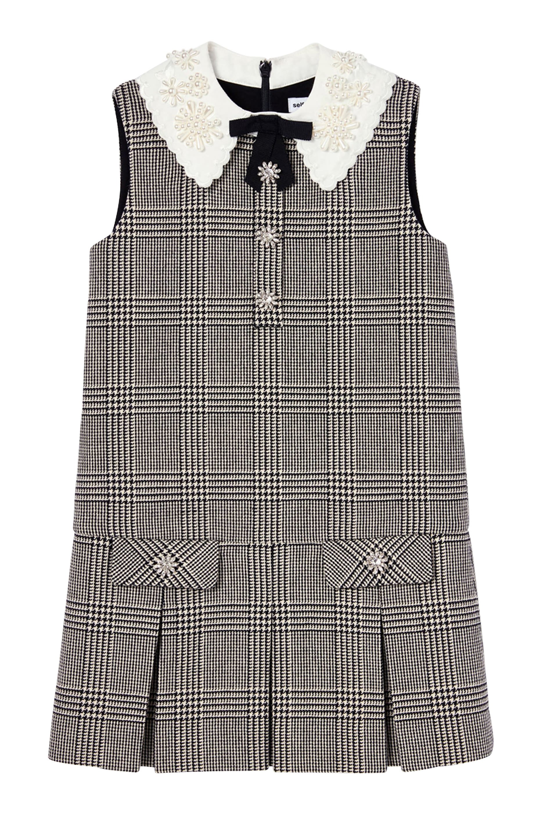 فستان بنقشة مربعة بلا أكمام للأطفال