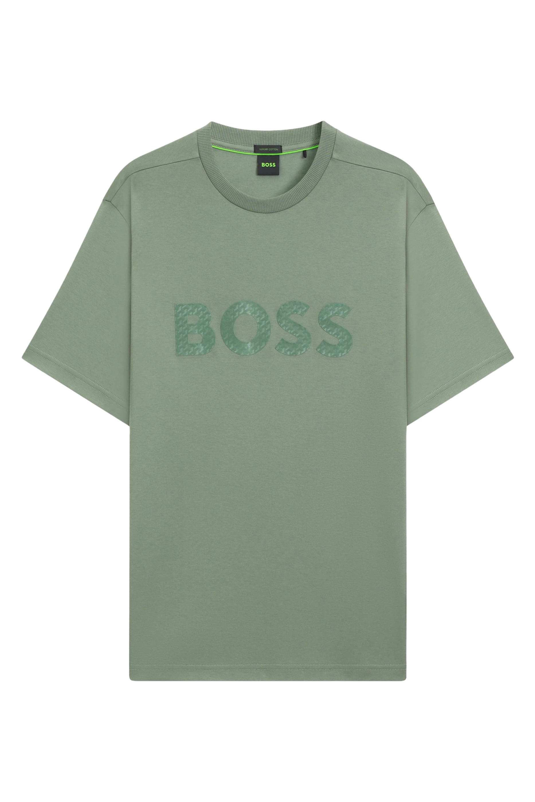 تيشيرت بنقشة شعار الماركة بملمس بارز