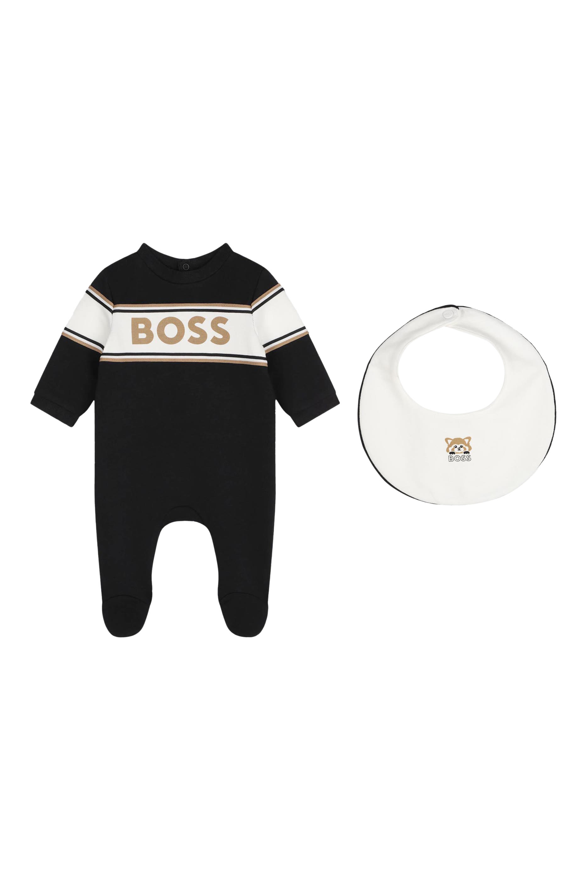 طقم لباس قطعة واحدة ومريلة للأطفال