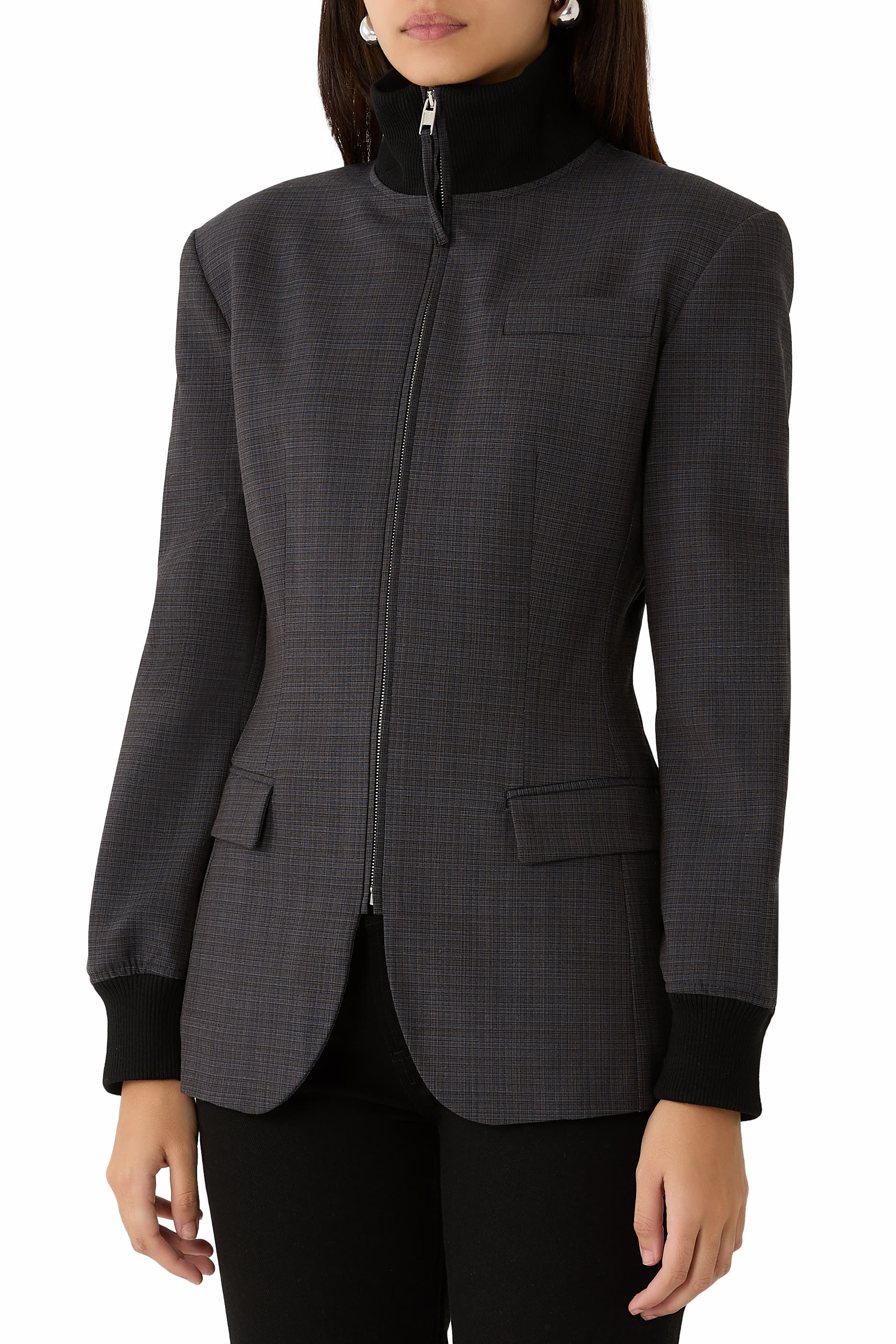 جاكيت مزيج صوف مطاطي