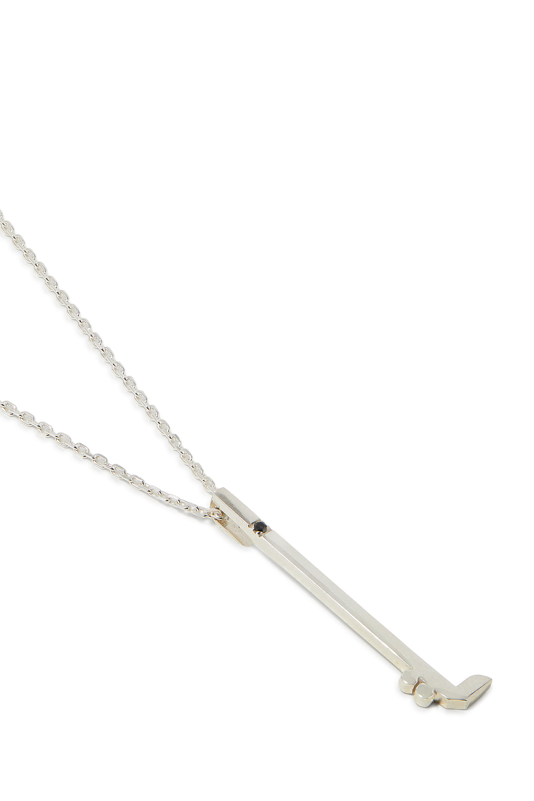 قلادة بدلاية حرف "ع" مرصعة بالماس فضة إسترلينية