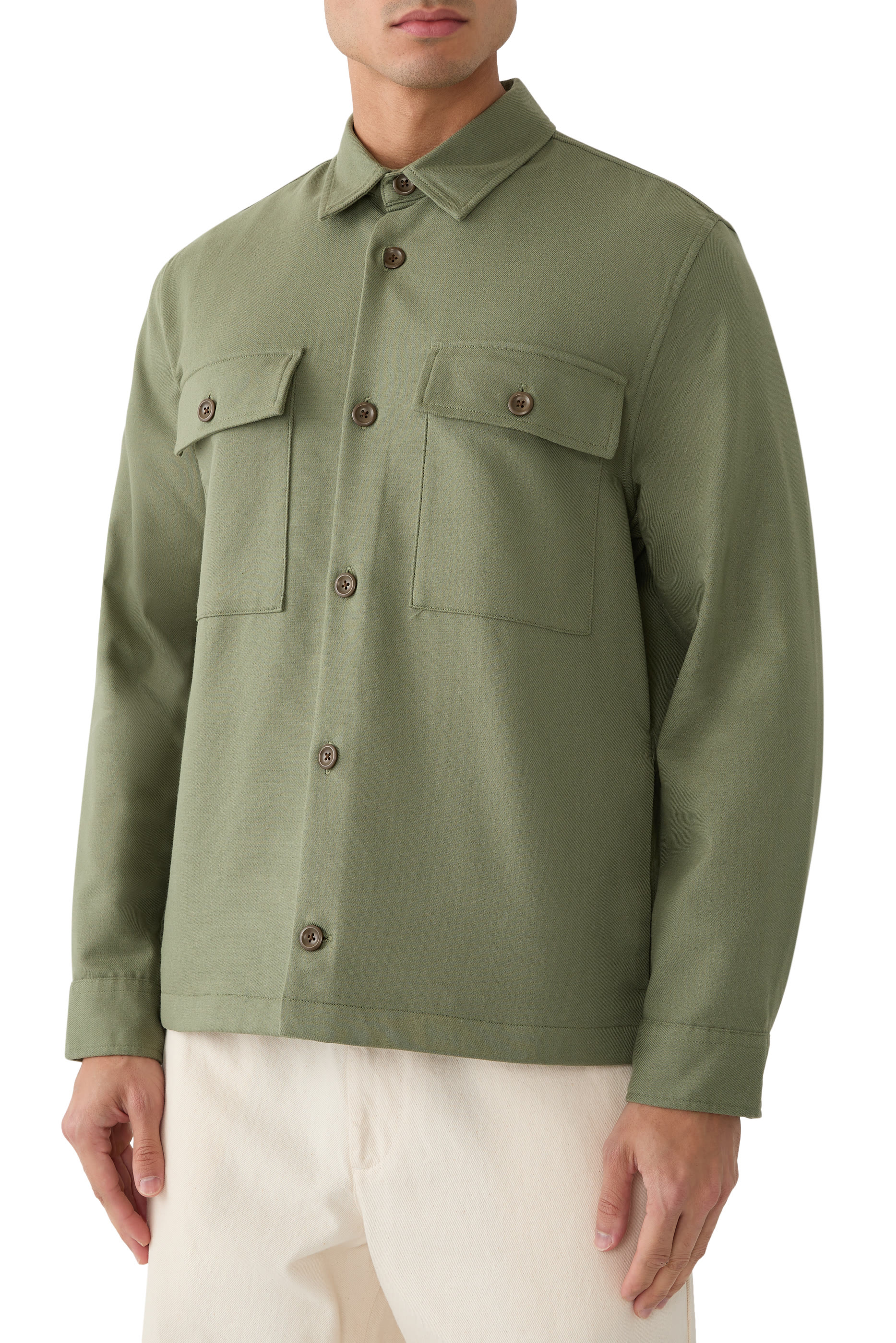 جاكيت مزيج قطن بحياكة مزدوجة