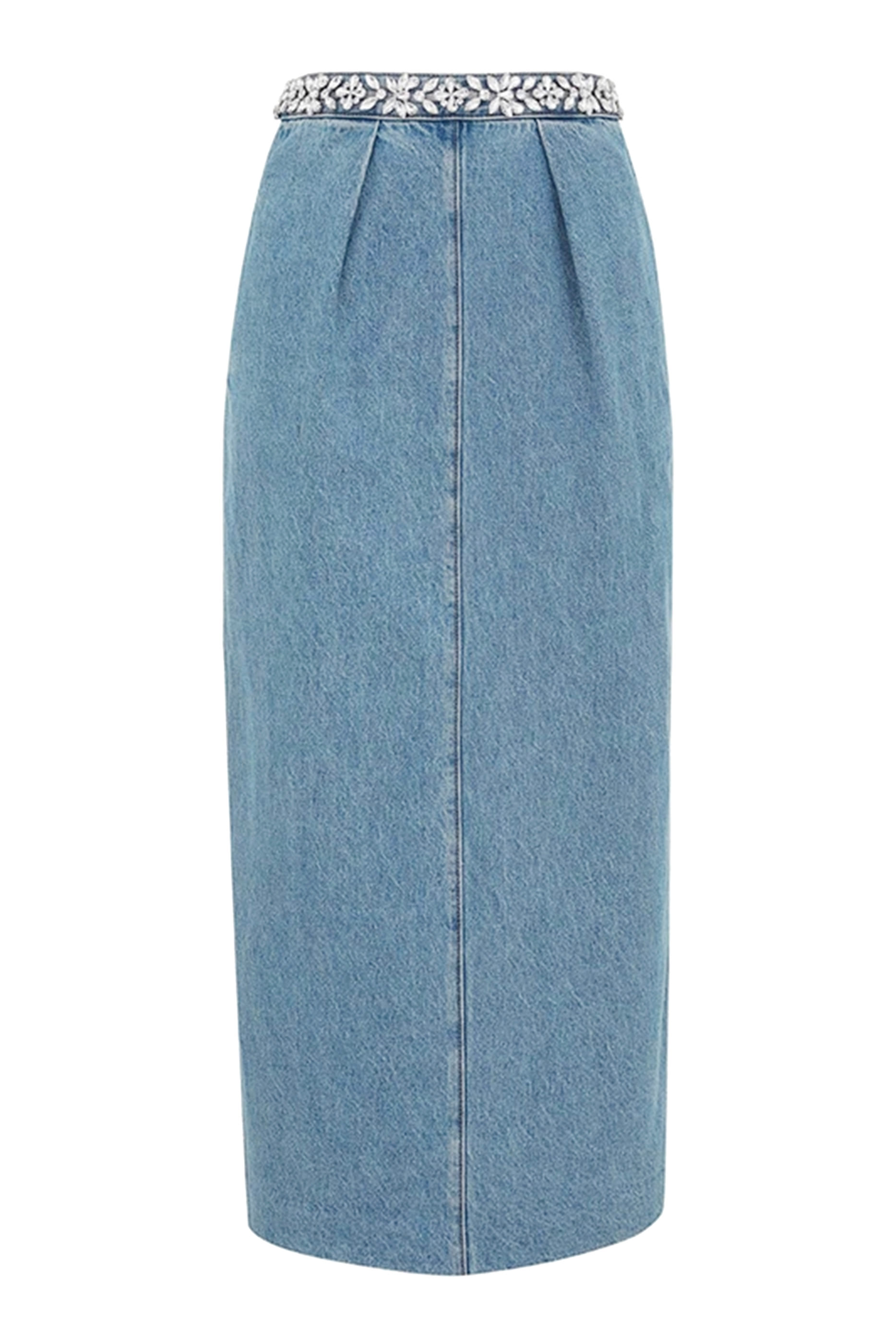 تنورة كراش دنيم مطرزة