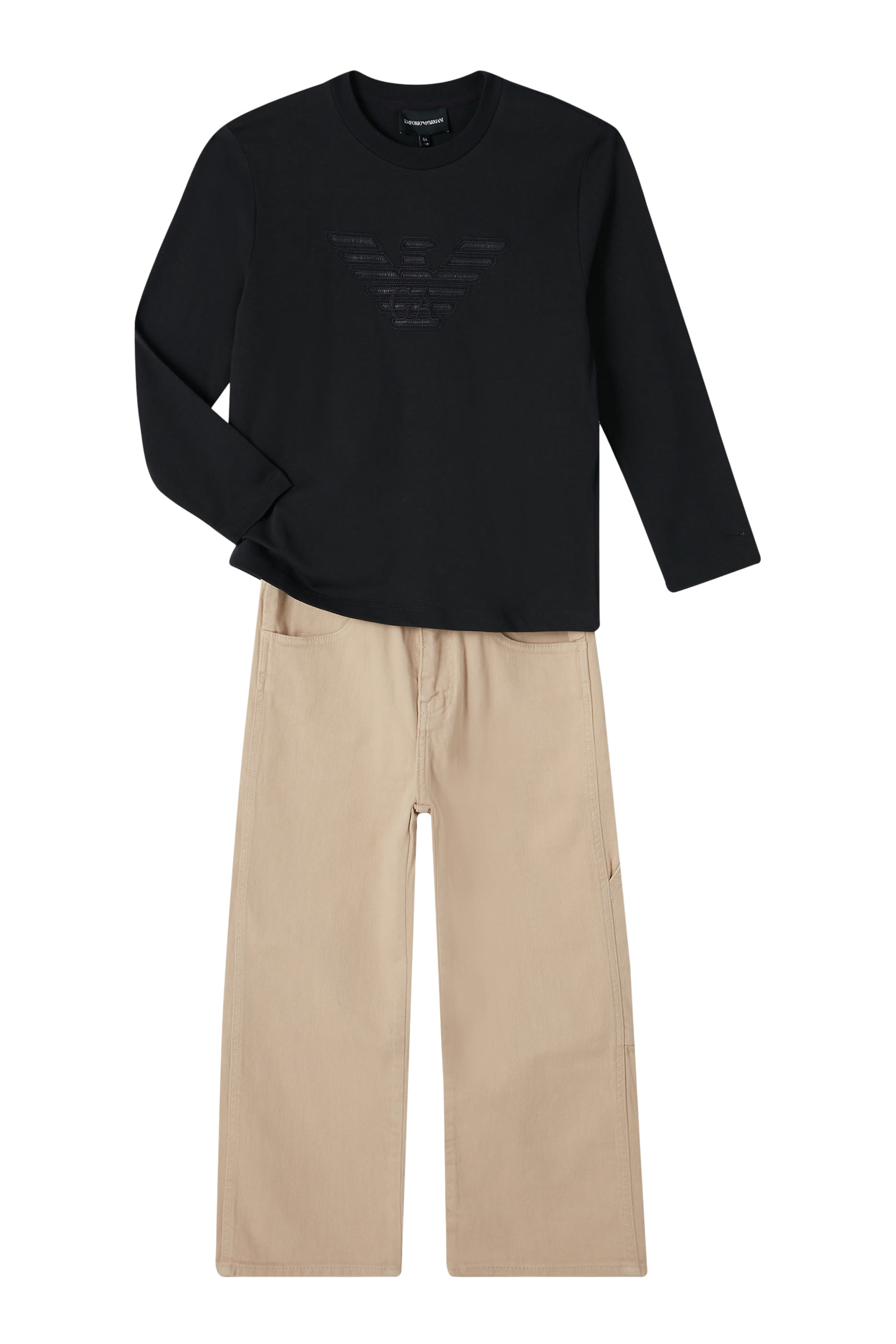 تيشيرت بشعار الماركة قطن للأطفال