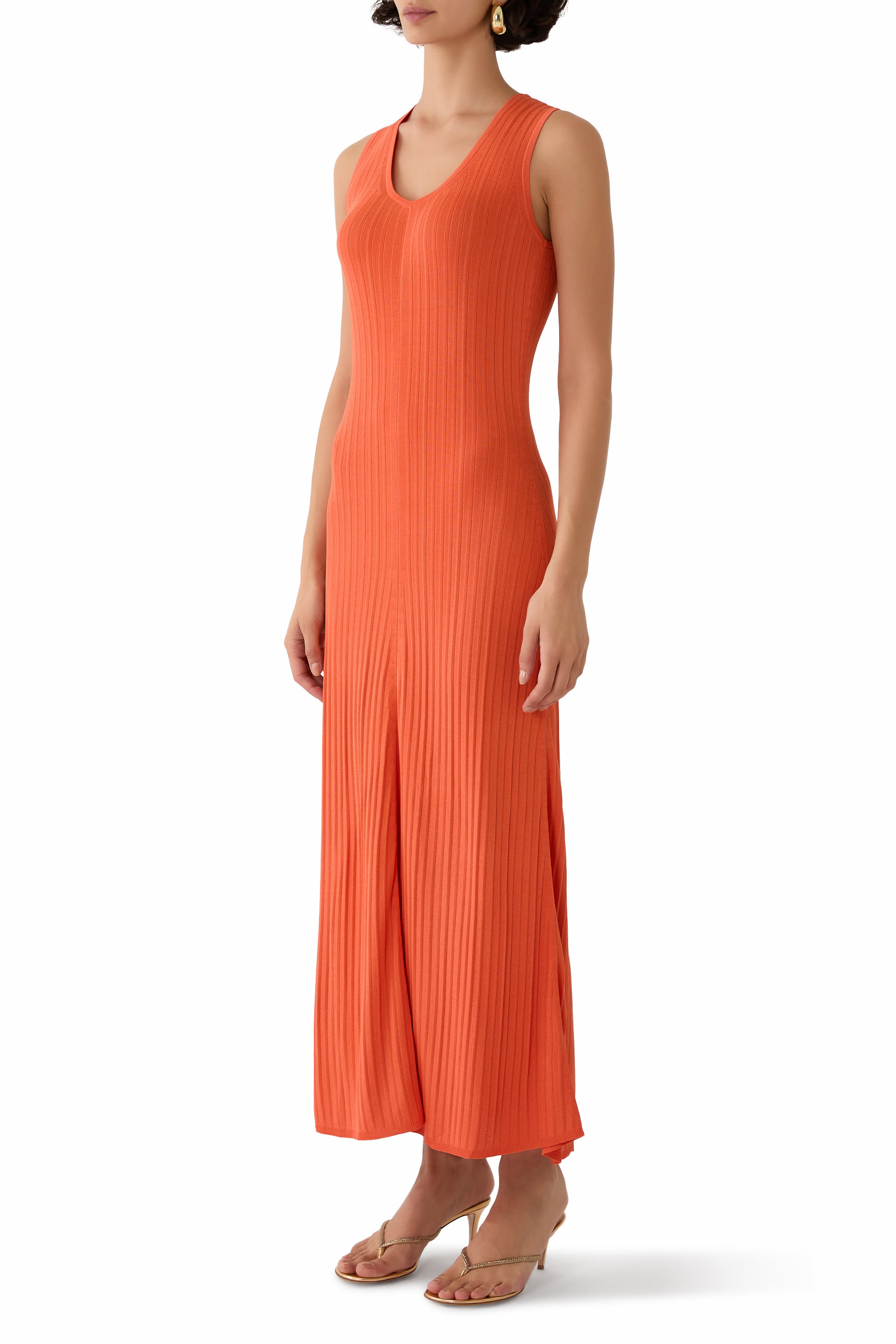 فستان فيسكوز مضلع منسوج