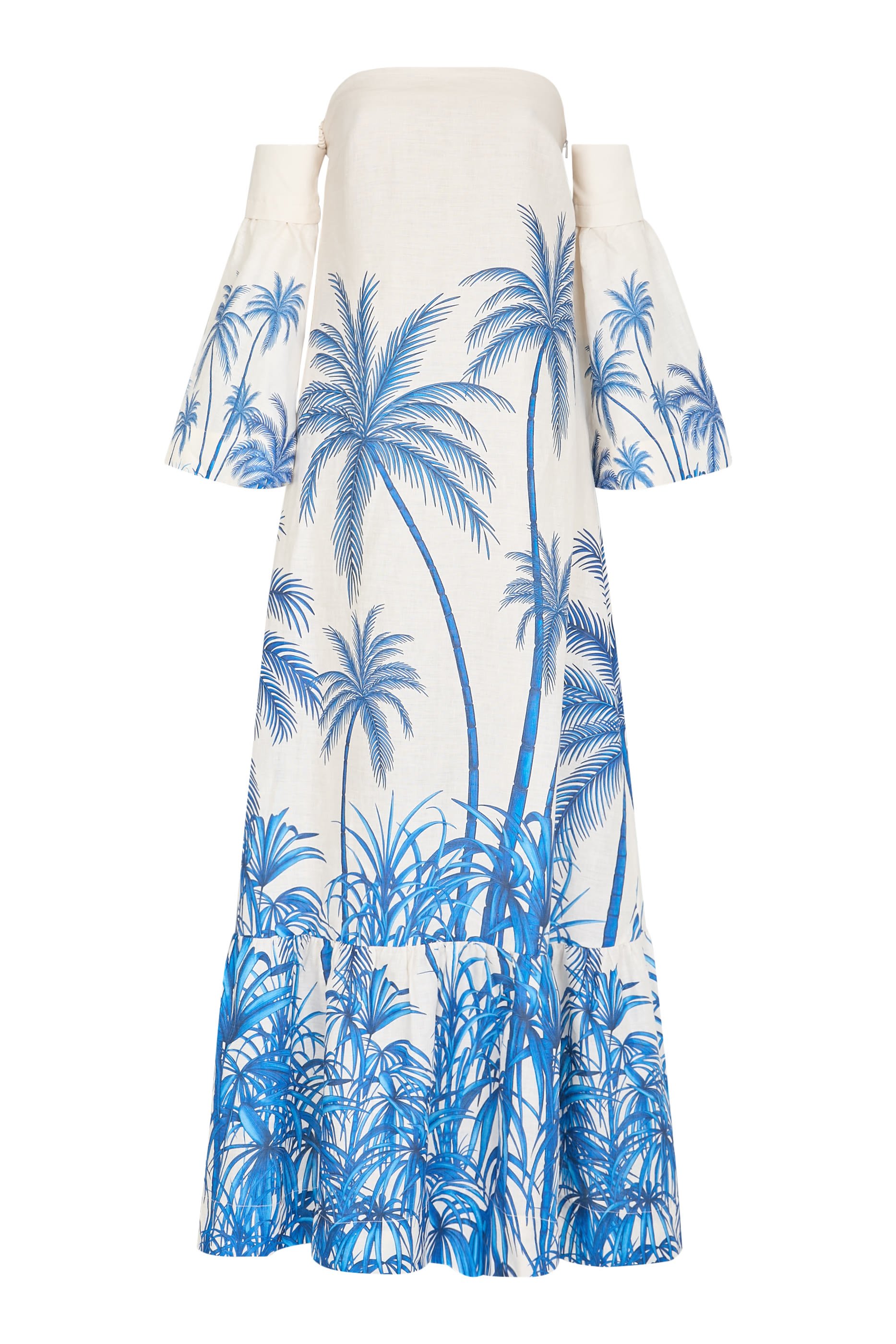 فستان دي إيسلا طويل بأكتاف مكشوفة