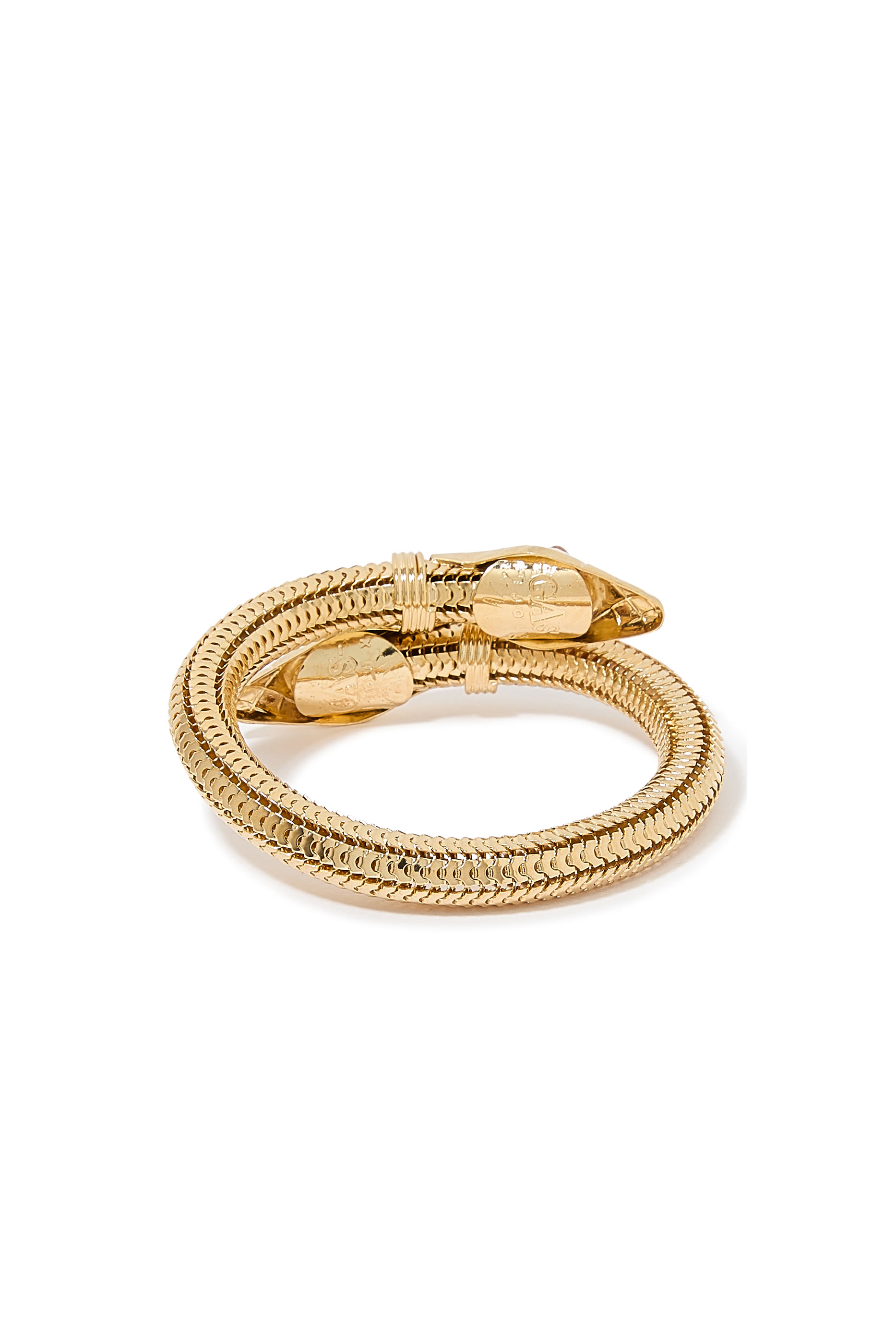 سوار بتصميم كوبرا مزين بمينا، نحاس مطلي بالذهب