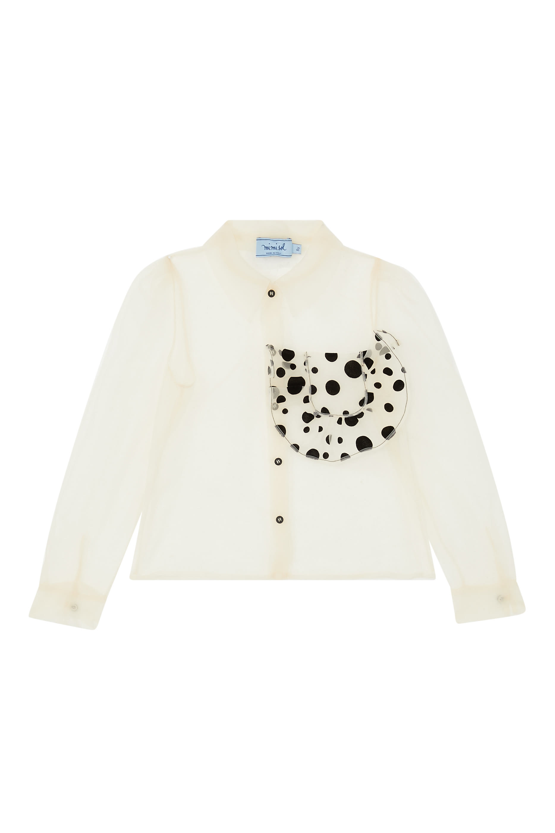 قميص بنقشة نقاط وتفاصيل بارزة الملمس للأطفال