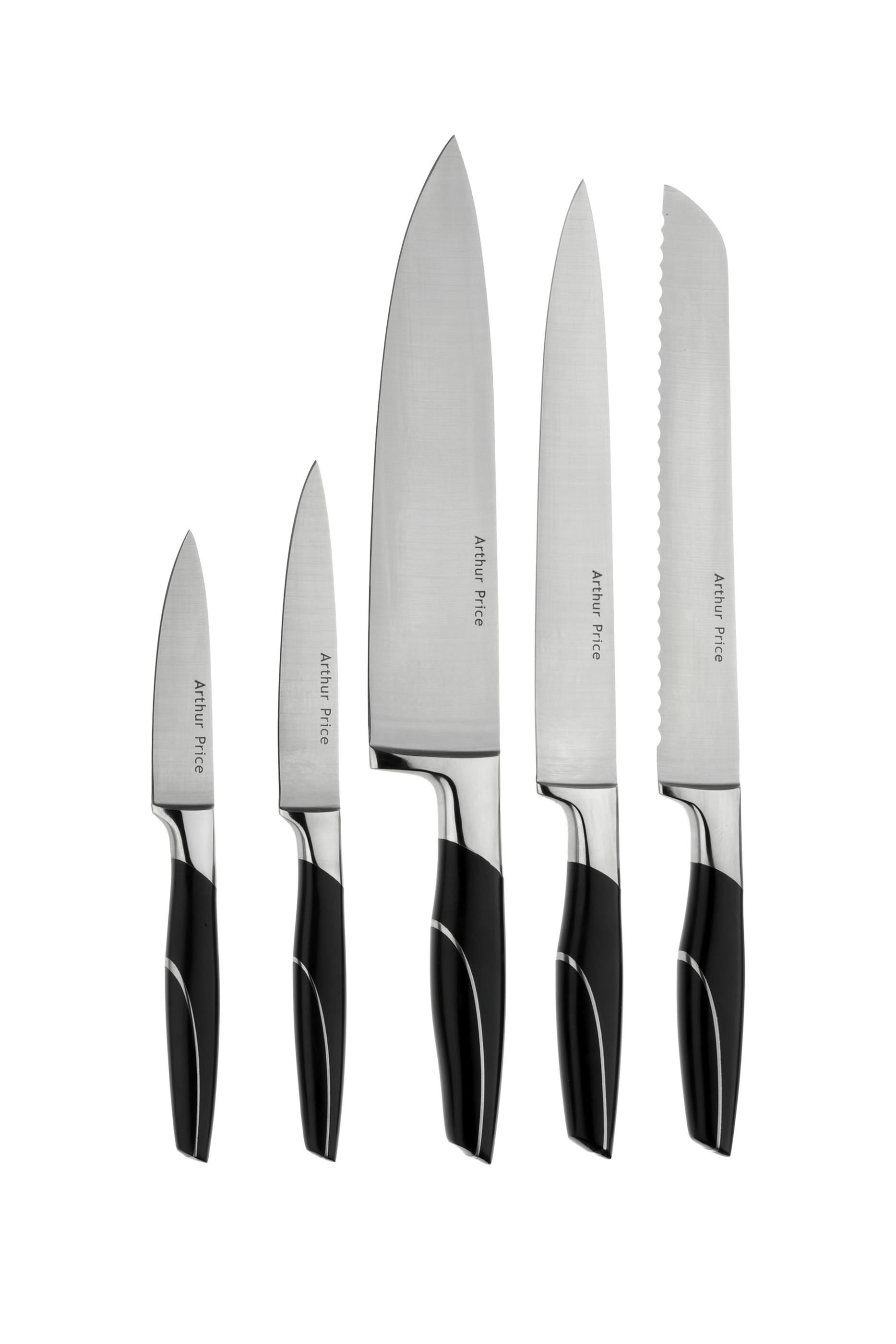 طقم سكاكين من 6 قطع مع حامل خشبي بتصميم بيضاوي