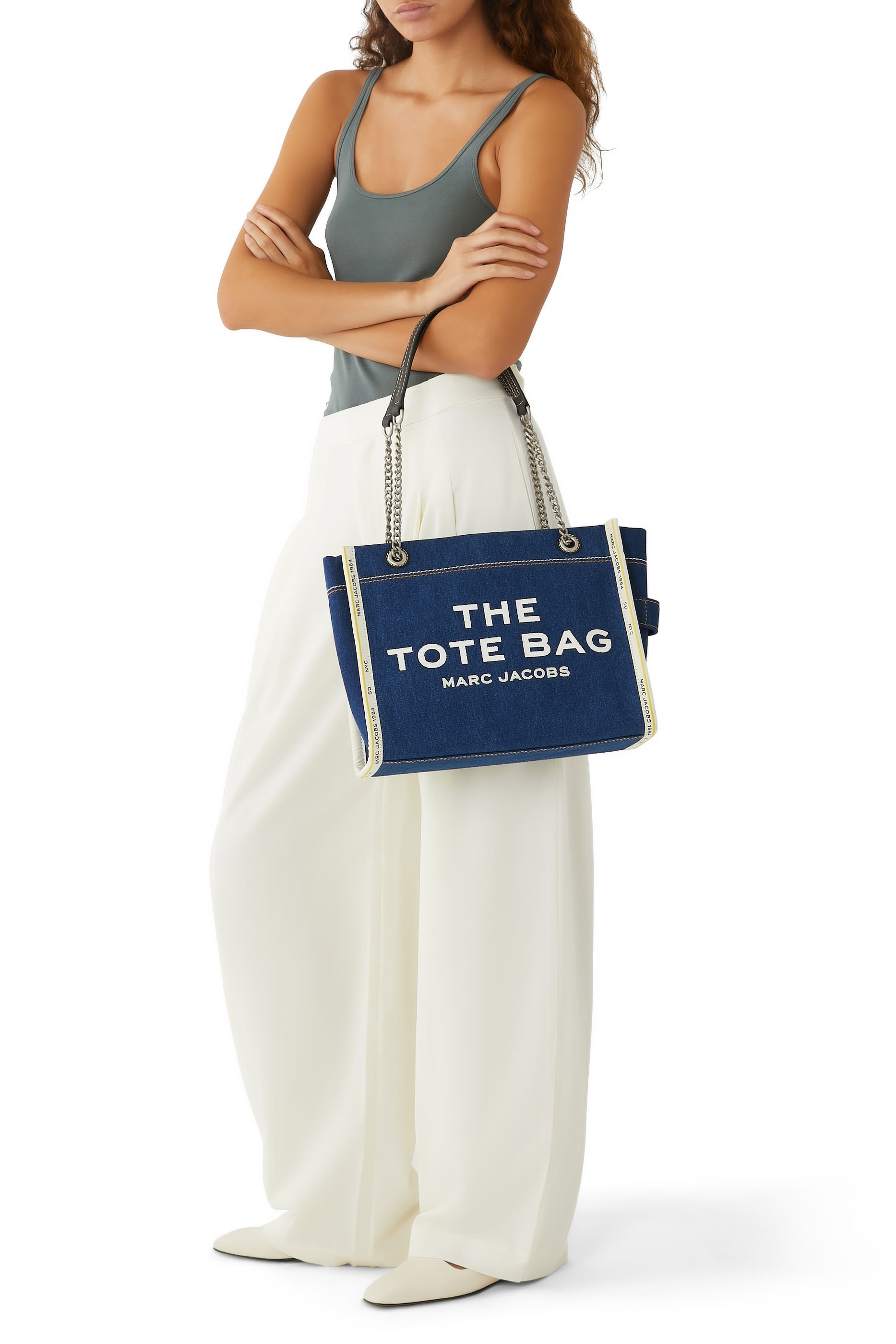 حقيبة يد بسلسلة دنيم