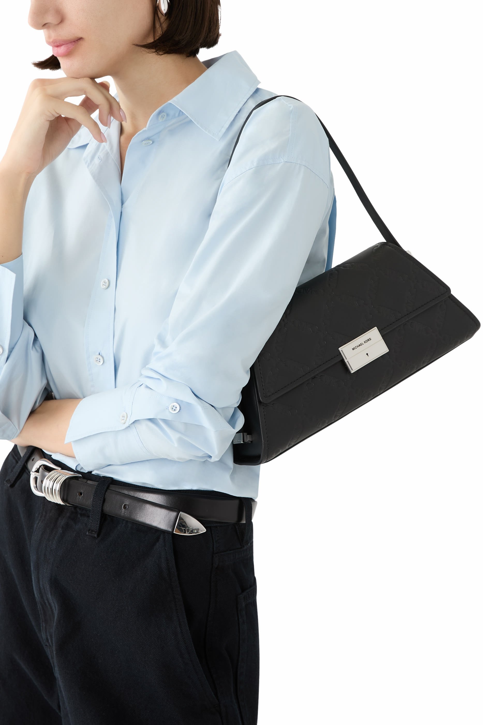 حقيبة كتف لودلو متوسطة جلد