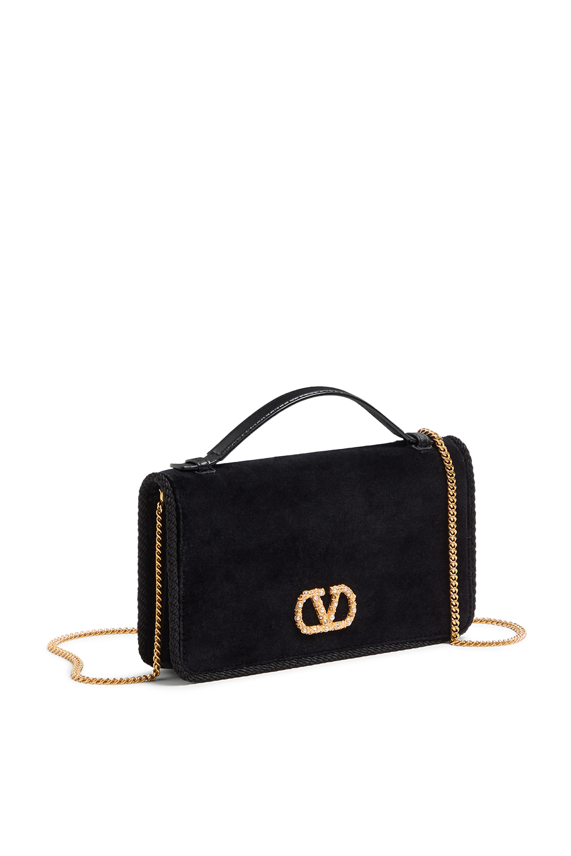 محفظة بحمالة سلسلة مزينة بشعار الماركة