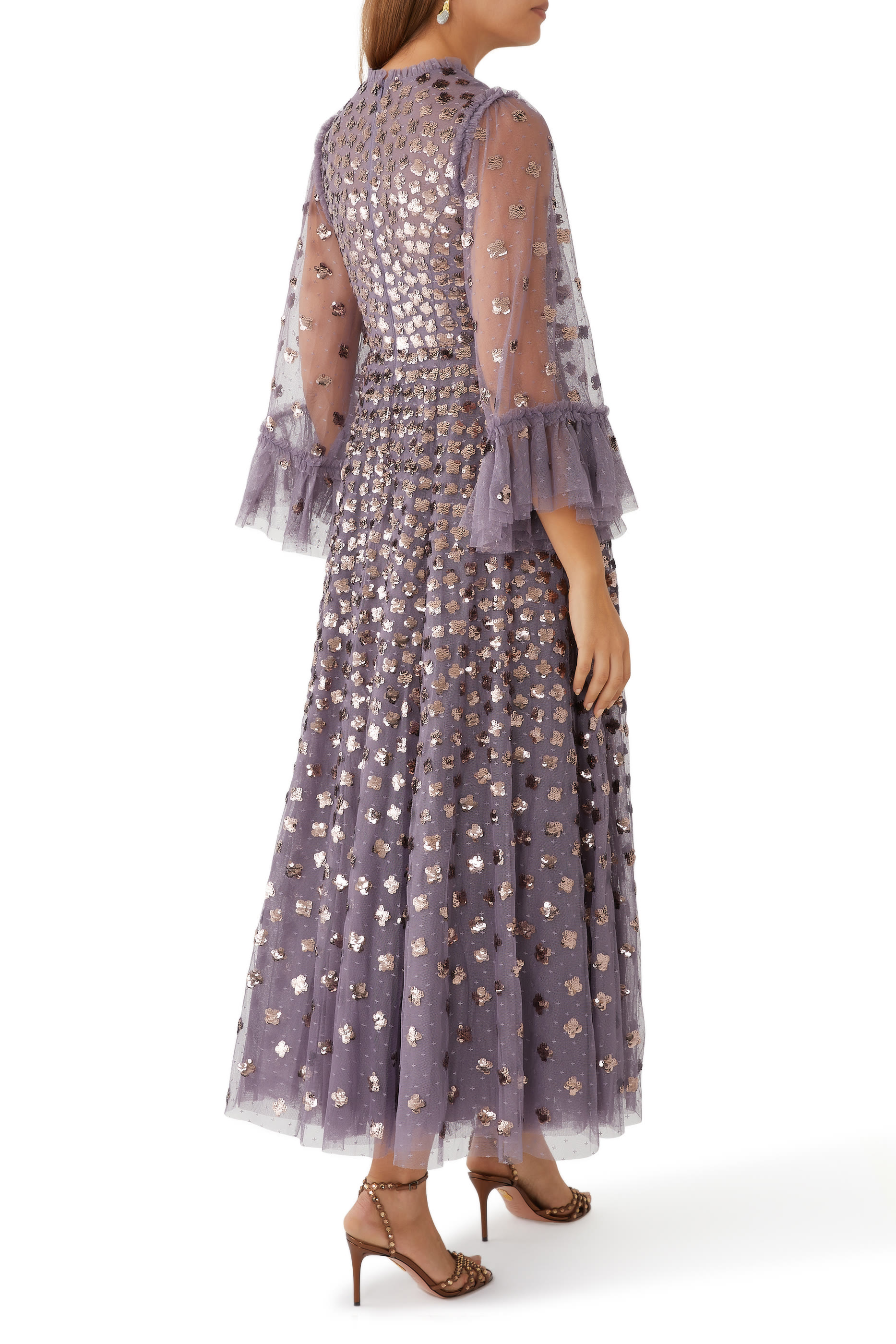 فستان سهرة جليسن بطول الكاحل بأكمام طويلة