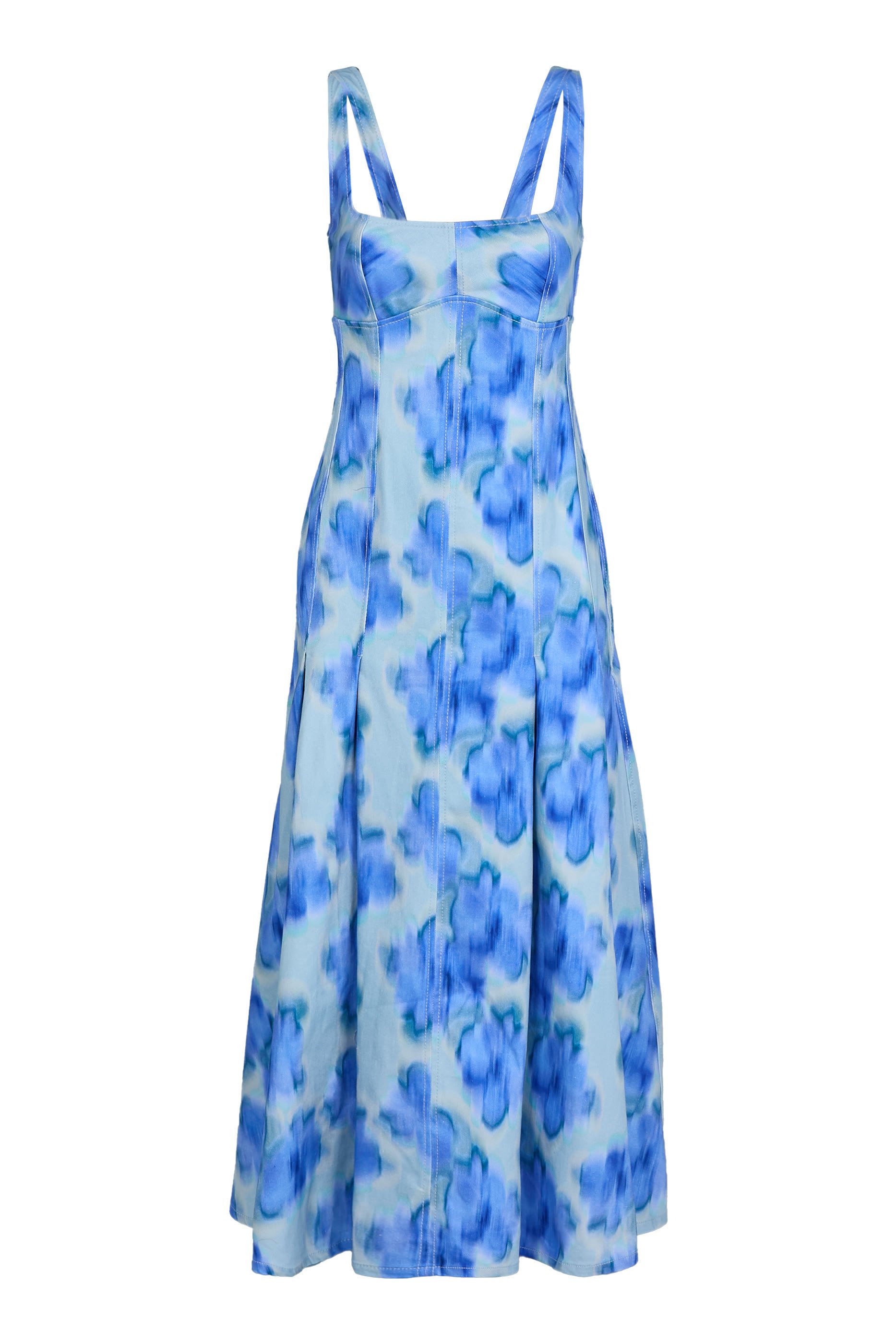 فستان تشارلي متوسط الطول بطيات