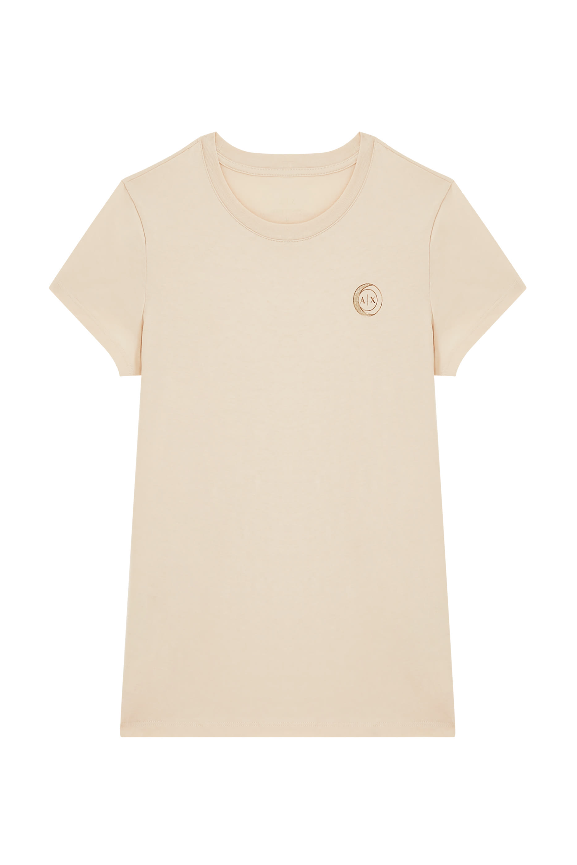 تيشيرت بقصة ضيقة وشعار الماركة