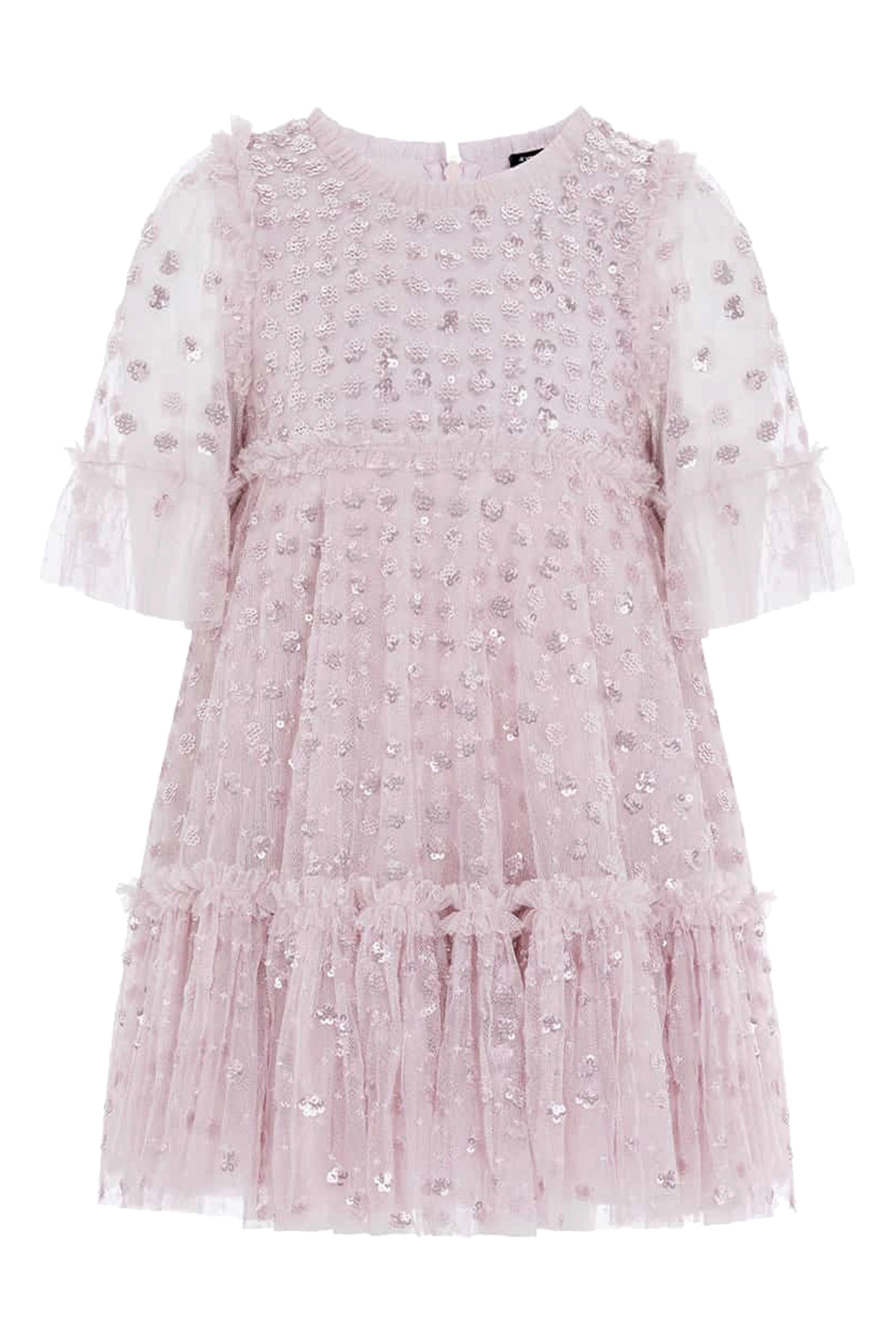 فستان رين دروب مطرز بالترتر للأطفال